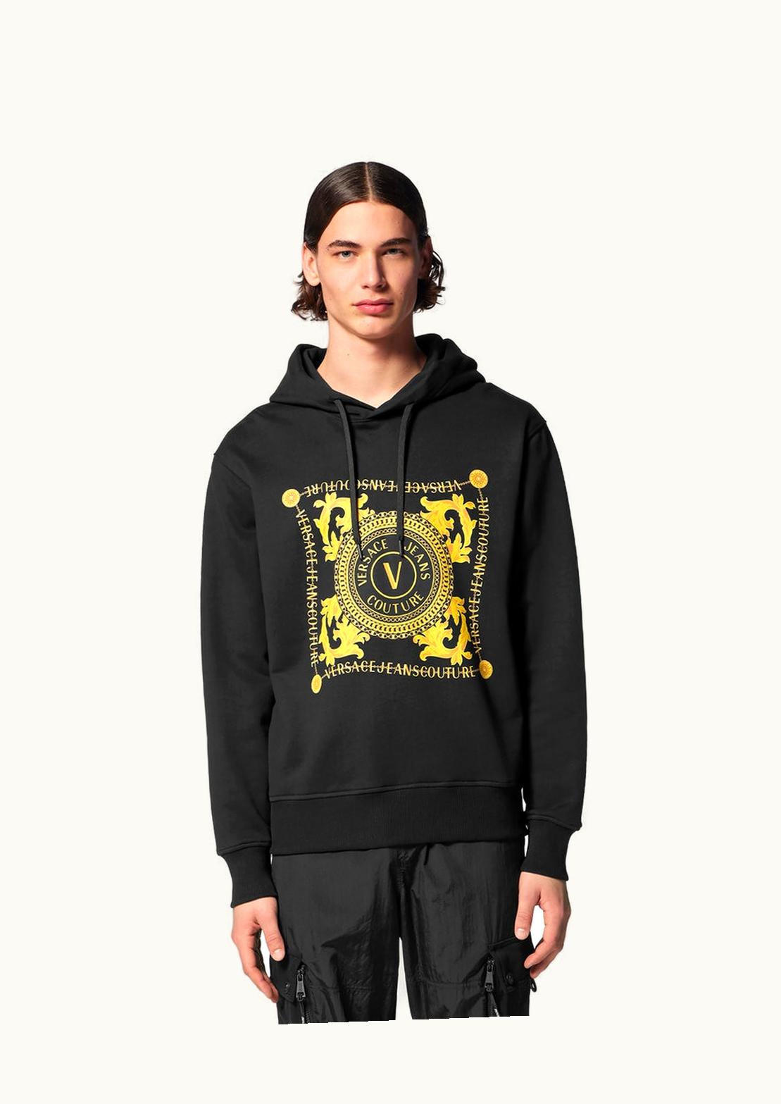 Versace Versace V-Emblem Chain Hoodie Black, Gold