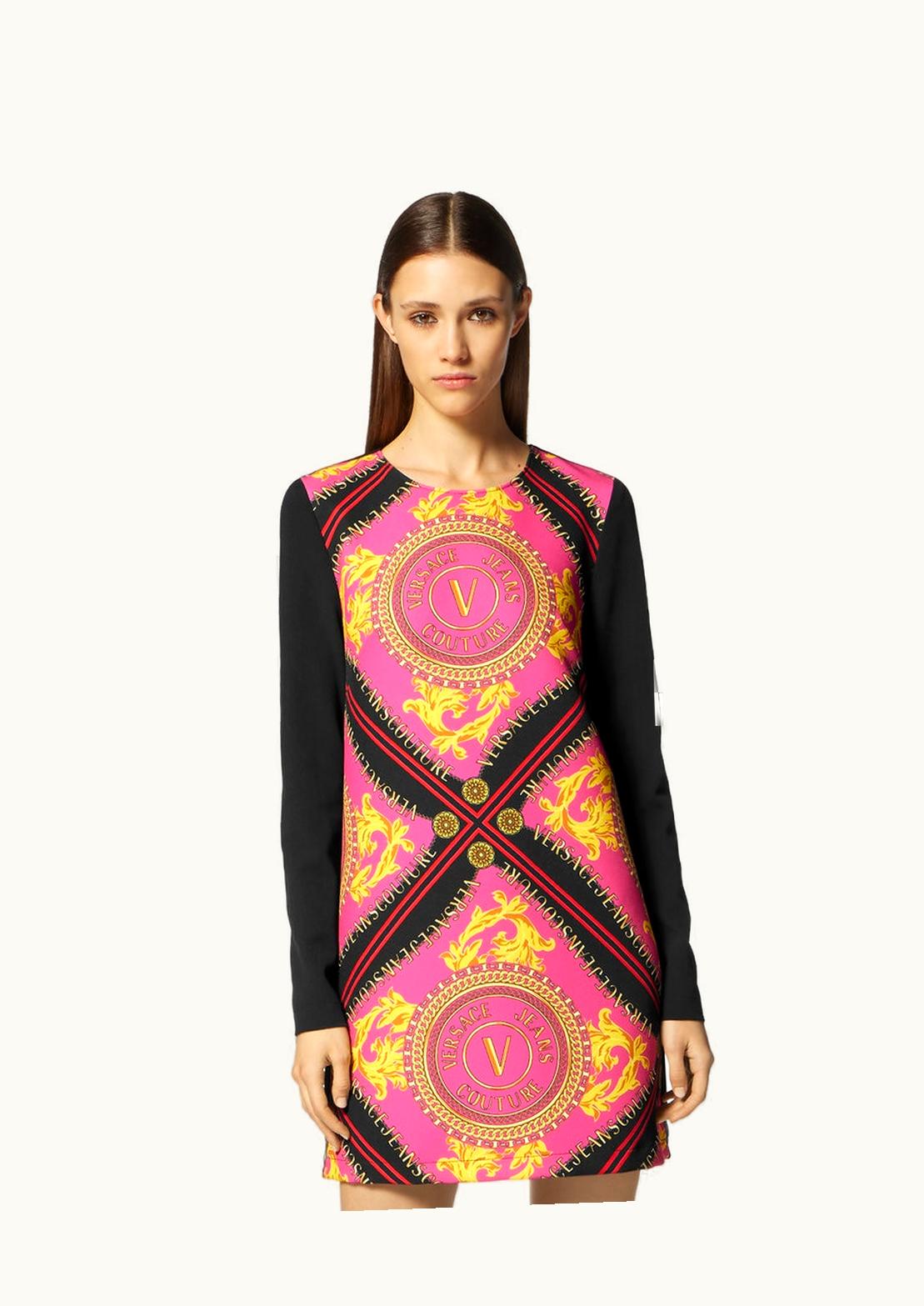 Versace Versace V-Emblem Chain Mini Dress Print