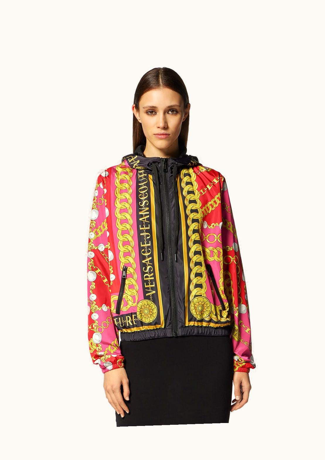 Versace Versace V-Emblem Chain Windbreaker Jacket Print