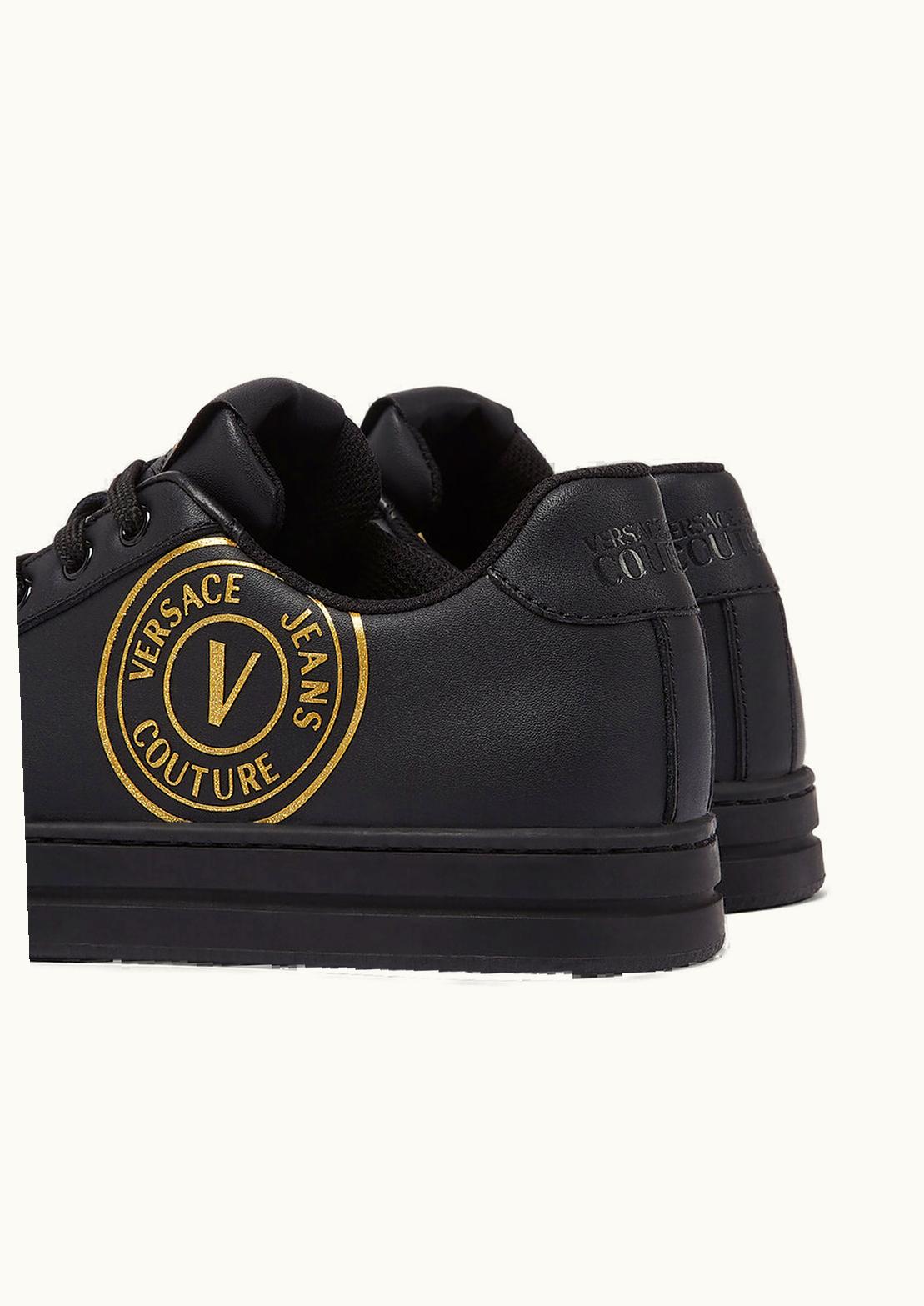 Versace Versace Court 88 V-Emblem Low-Top Trainers Black Gold