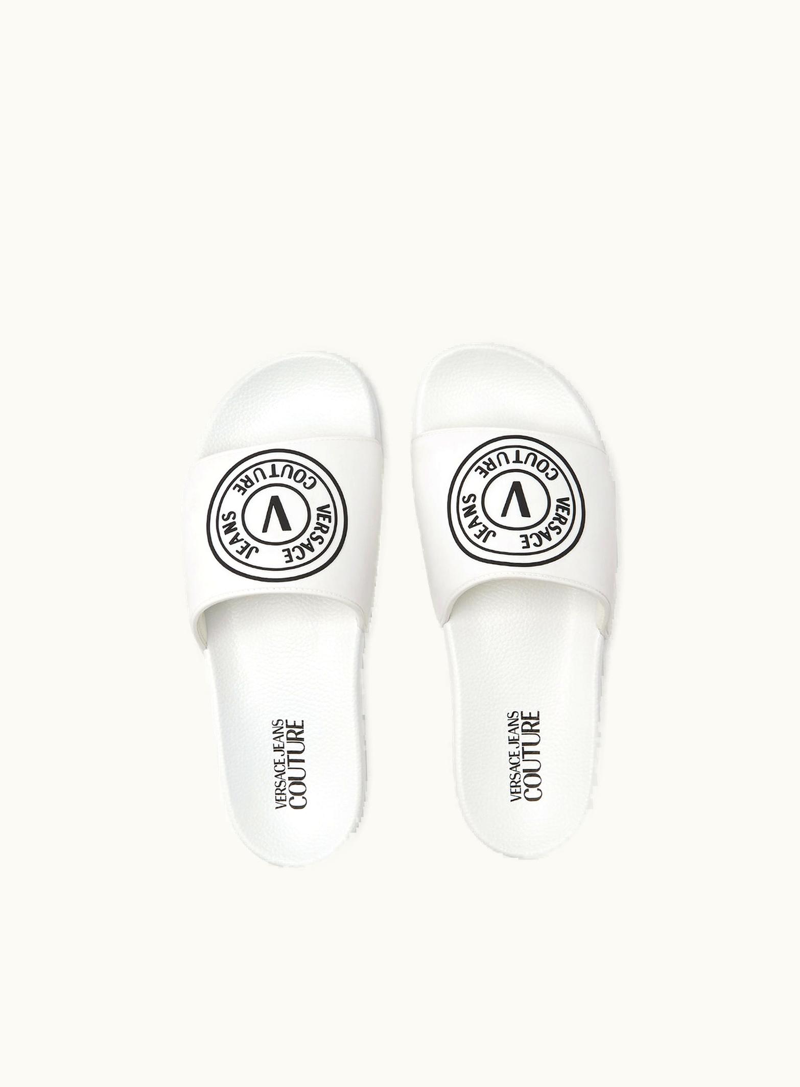 Versace Versace V-Emblem Slide Sandals White