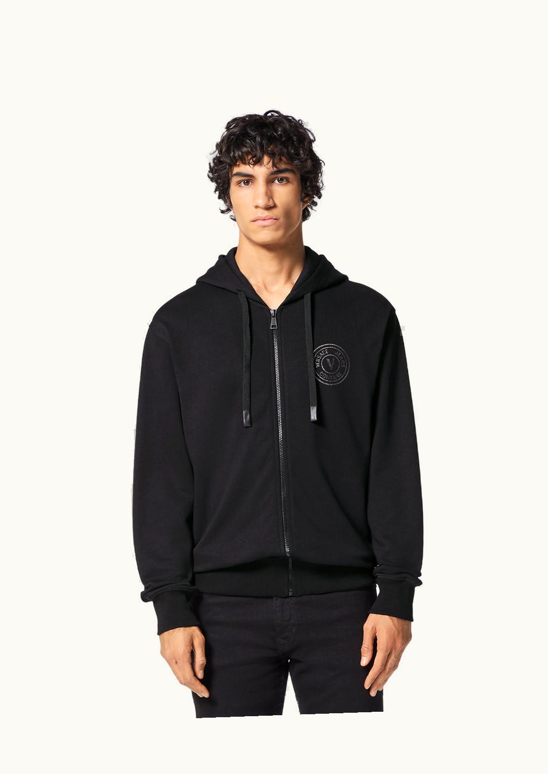 Versace Versace V-Emblem Zip Hoodie Black