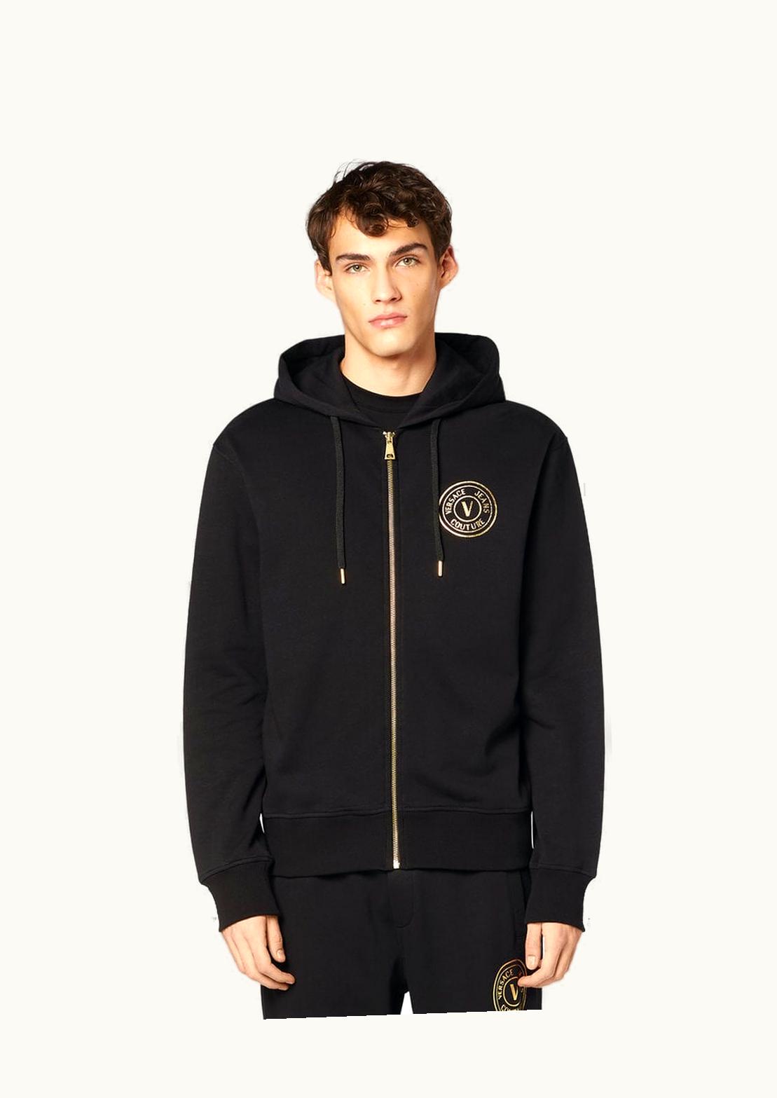 Versace Versace V-Emblem Zip Hoodie Black, Gold