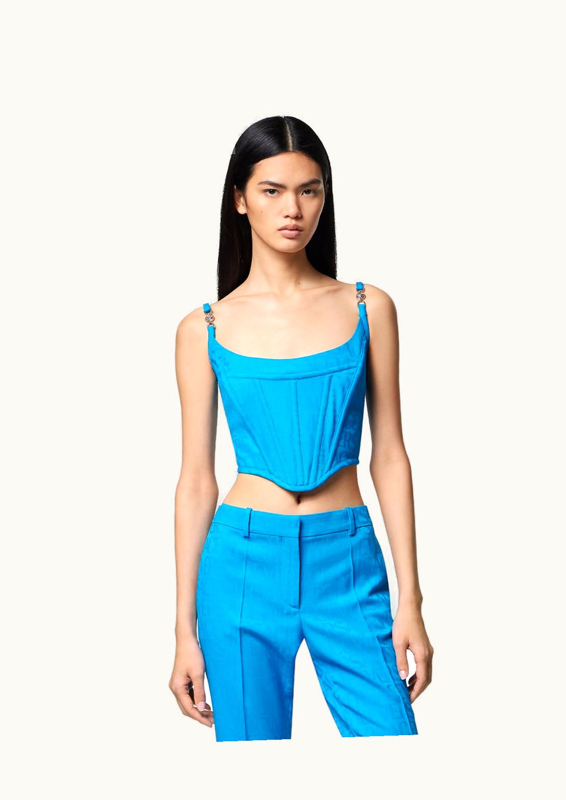 Versace Versace Allover Corset Top Blue