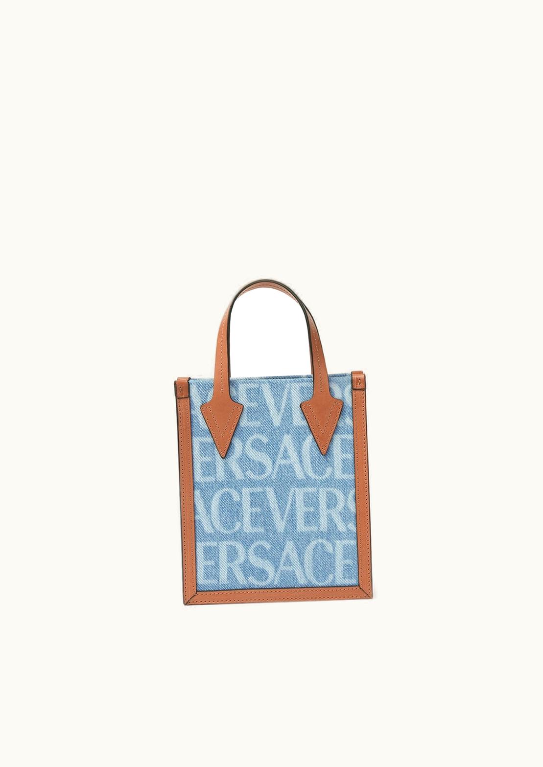 Versace Versace Allover Denim Crossbody Bag Blue