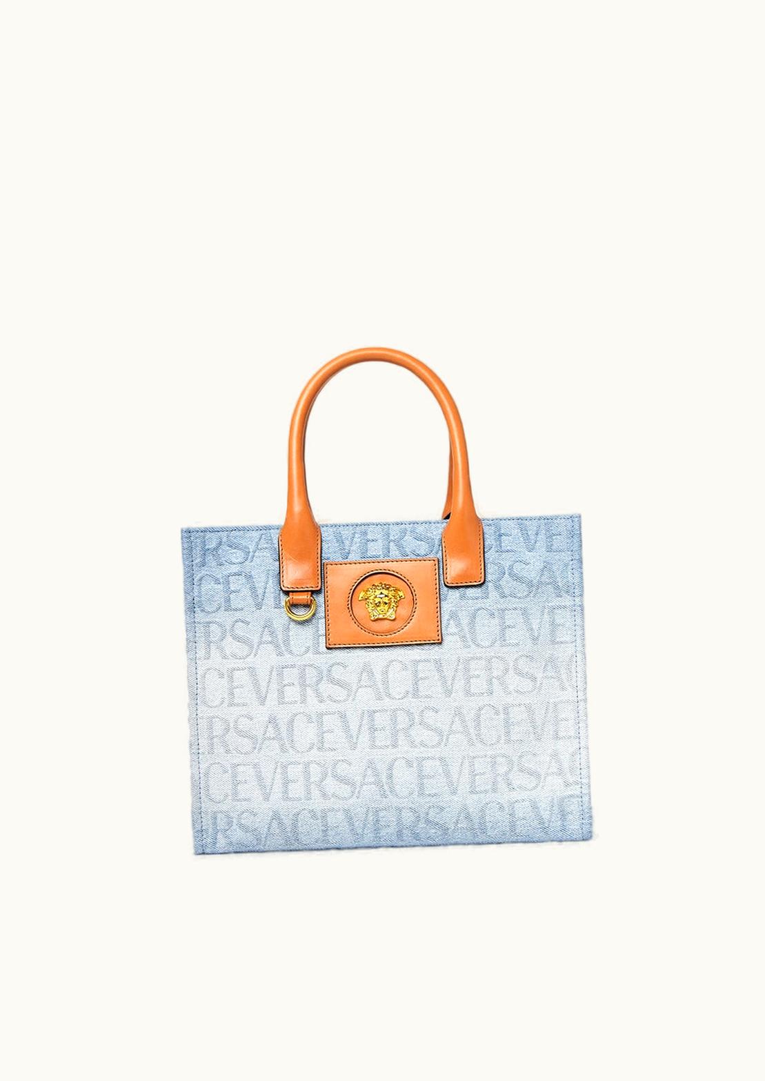 Versace Versace Allover Denim Tote Bag Blue