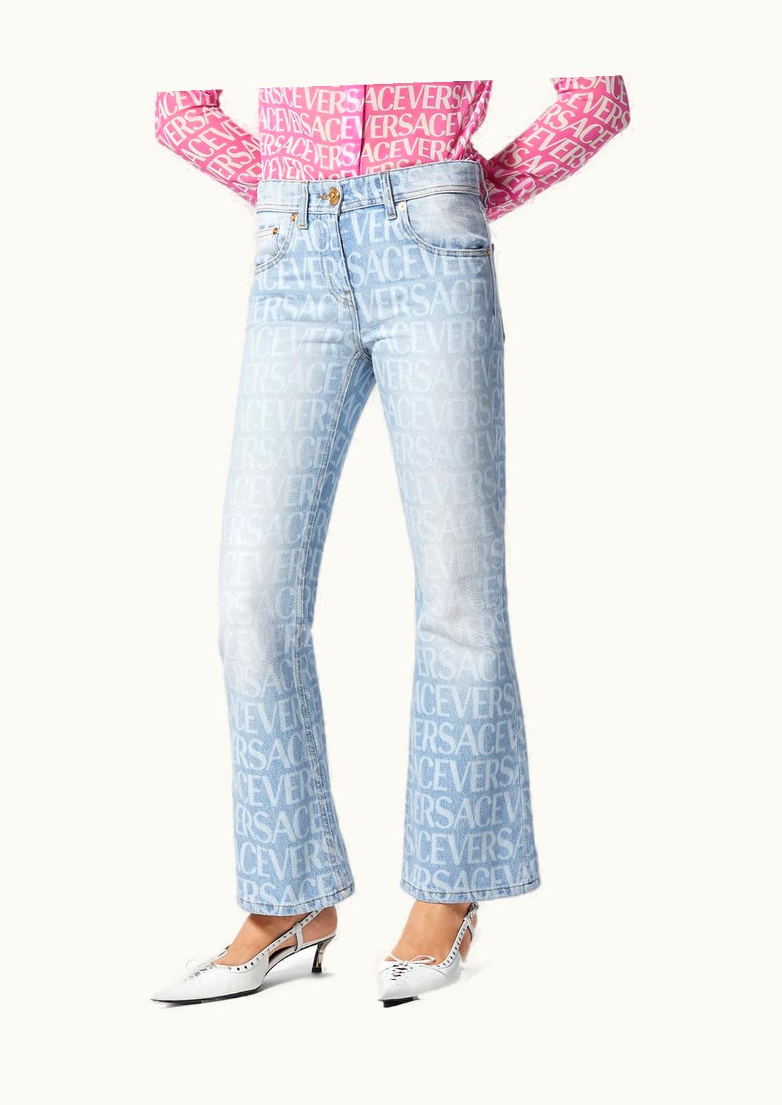 Versace Versace Allover Flared Jeans Blue