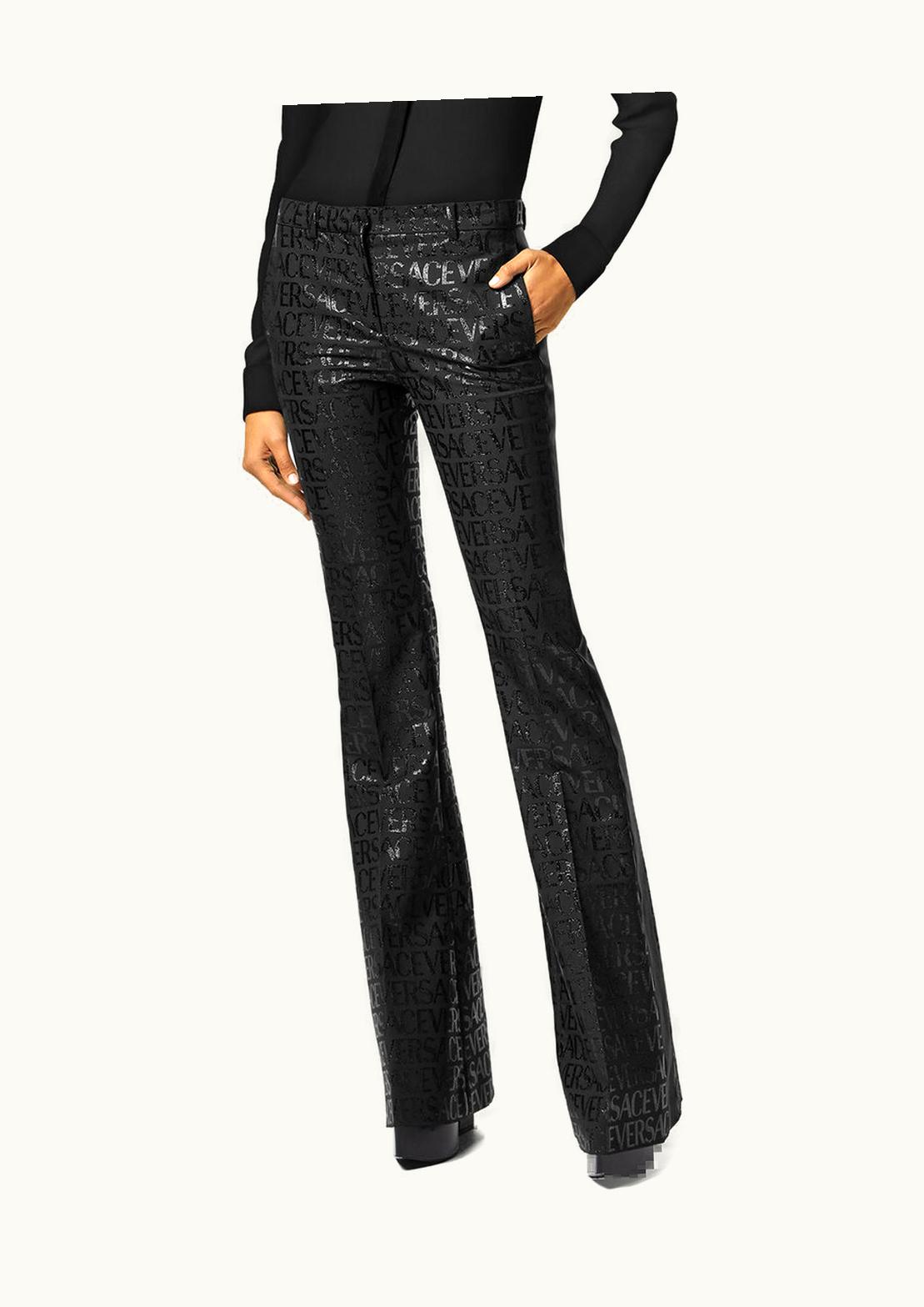 Versace Versace Allover Flared Trousers Black