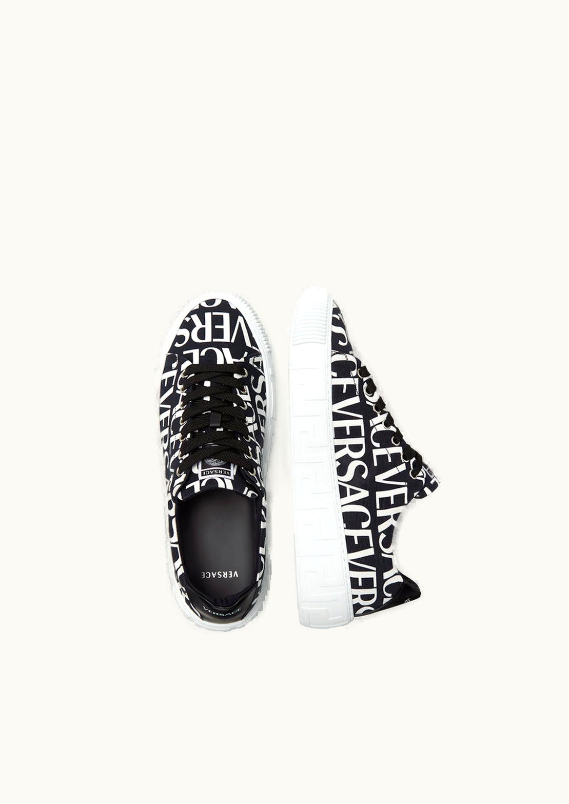 Versace Versace Allover Greca Low-Top Trainers Denim Black