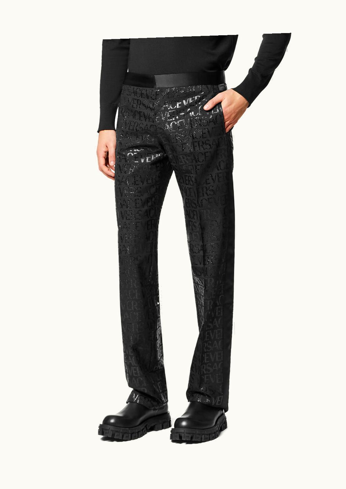 Versace Versace Allover Jacquard Trousers Black