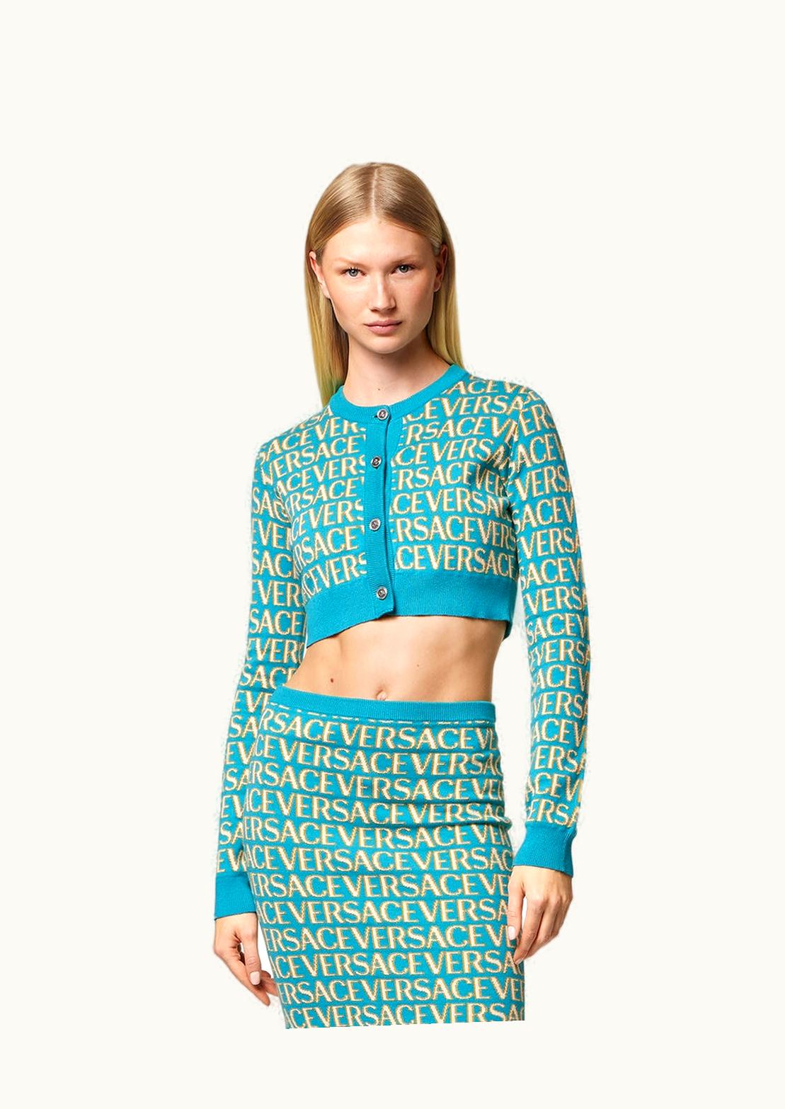 Versace Versace Allover Knit Cardigan Print