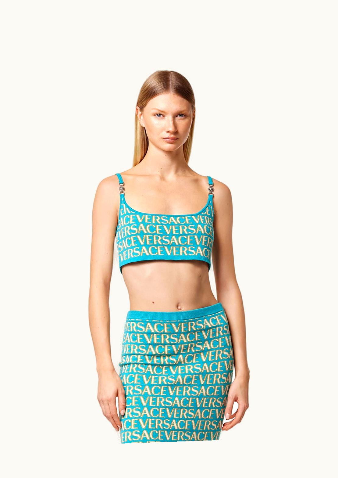 Versace Versace Allover Knit Crop Top Print
