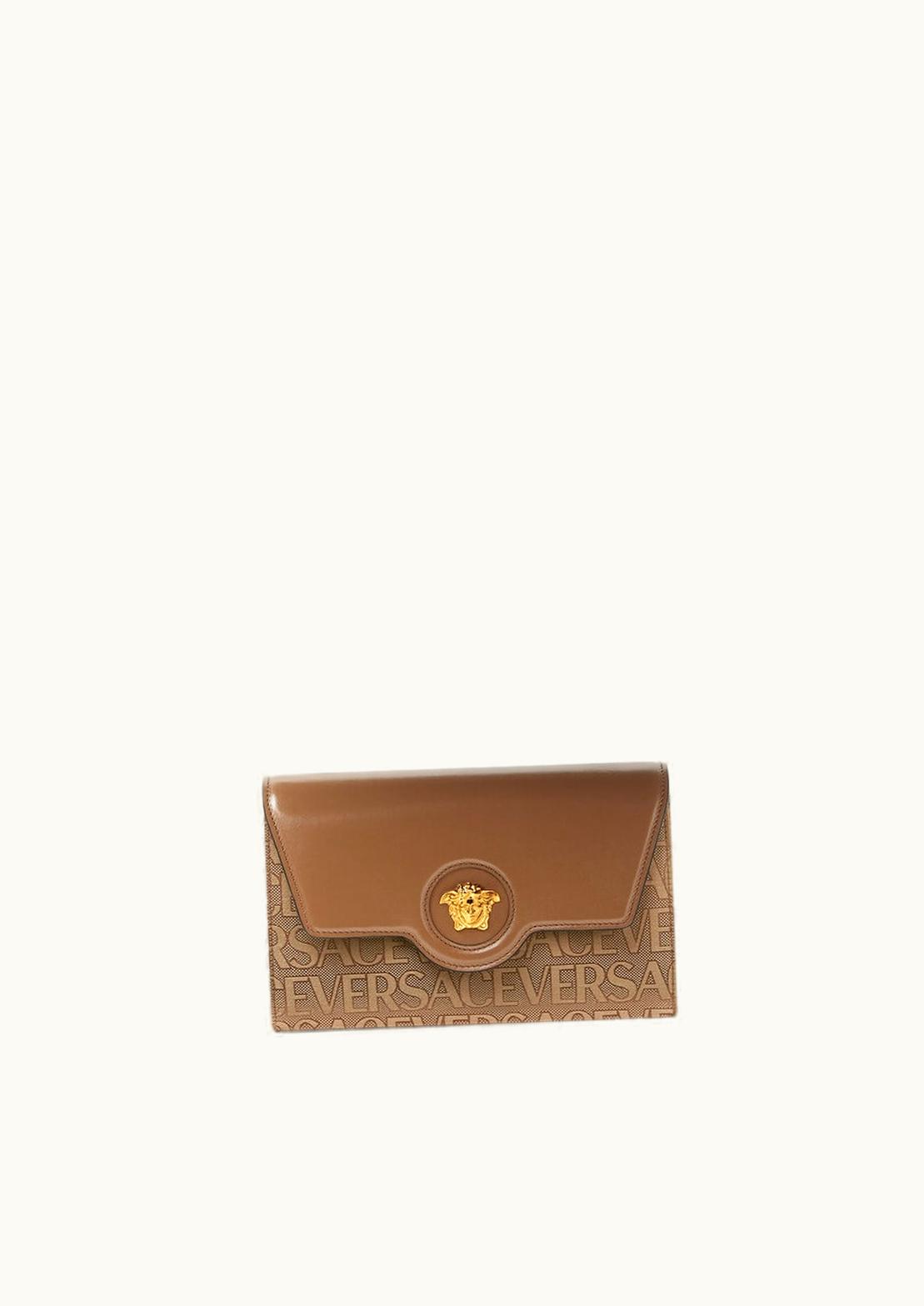 Versace Versace Allover La Medusa Crossbody Bag Brown