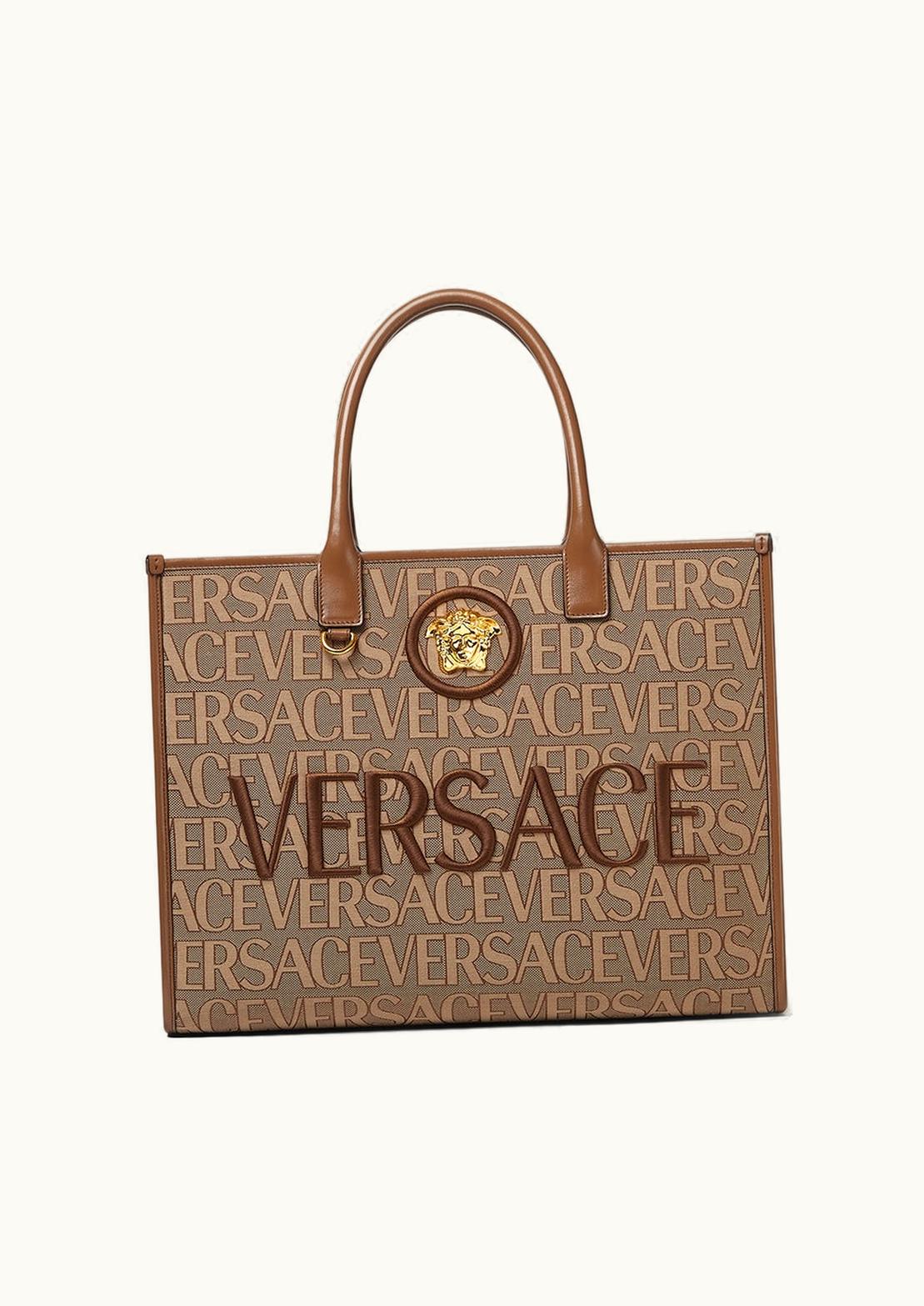 Versace Versace Allover Large Tote Bag Brown