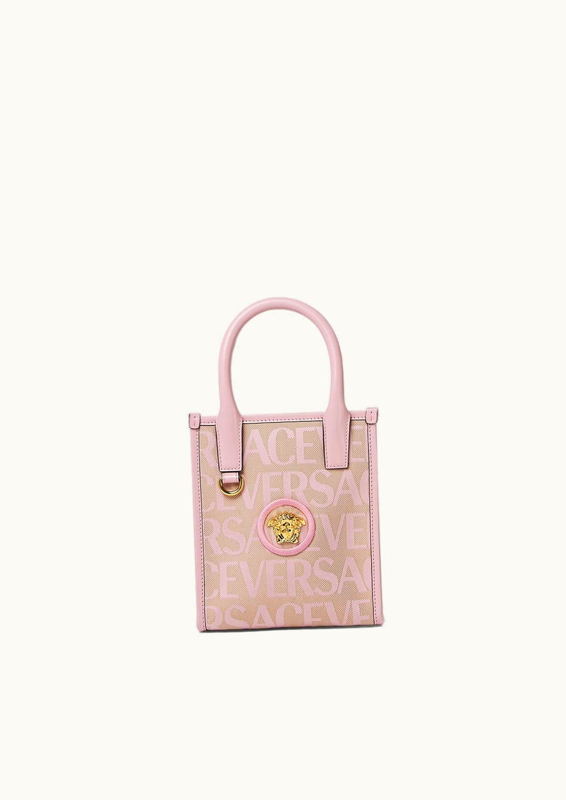 Versace Versace Allover Mini Tote Bag Pink, Print