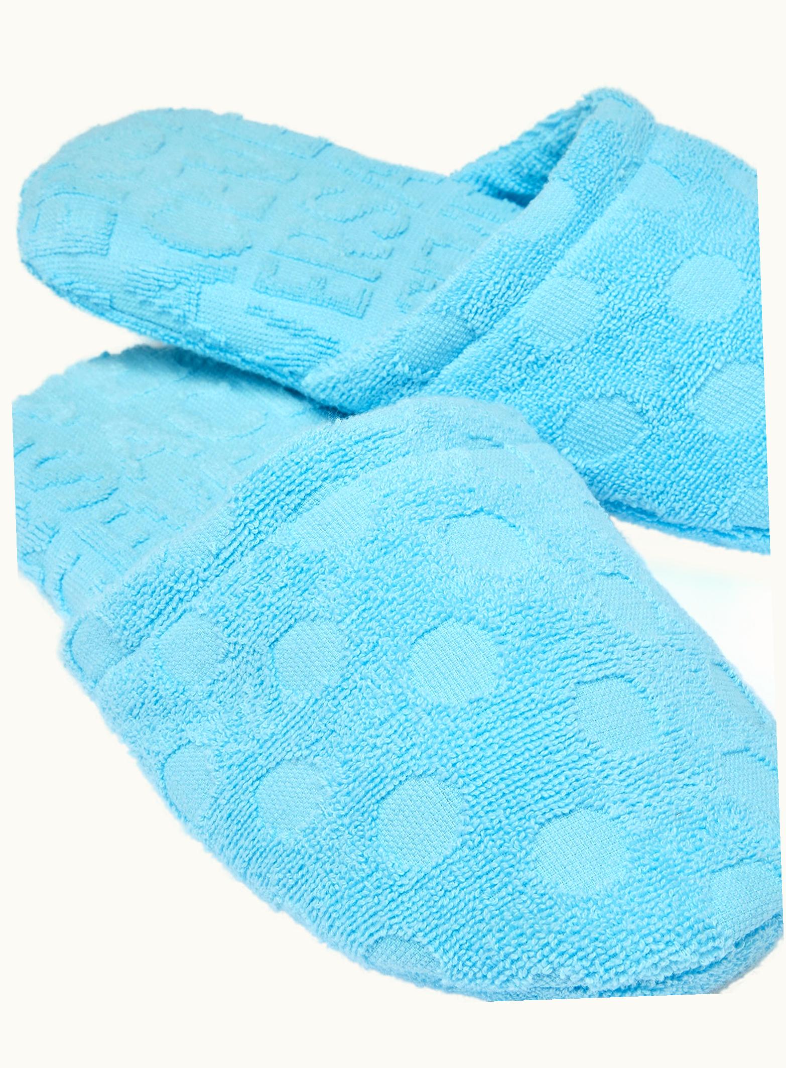 Versace Versace Allover Polka Dot Slippers Blue