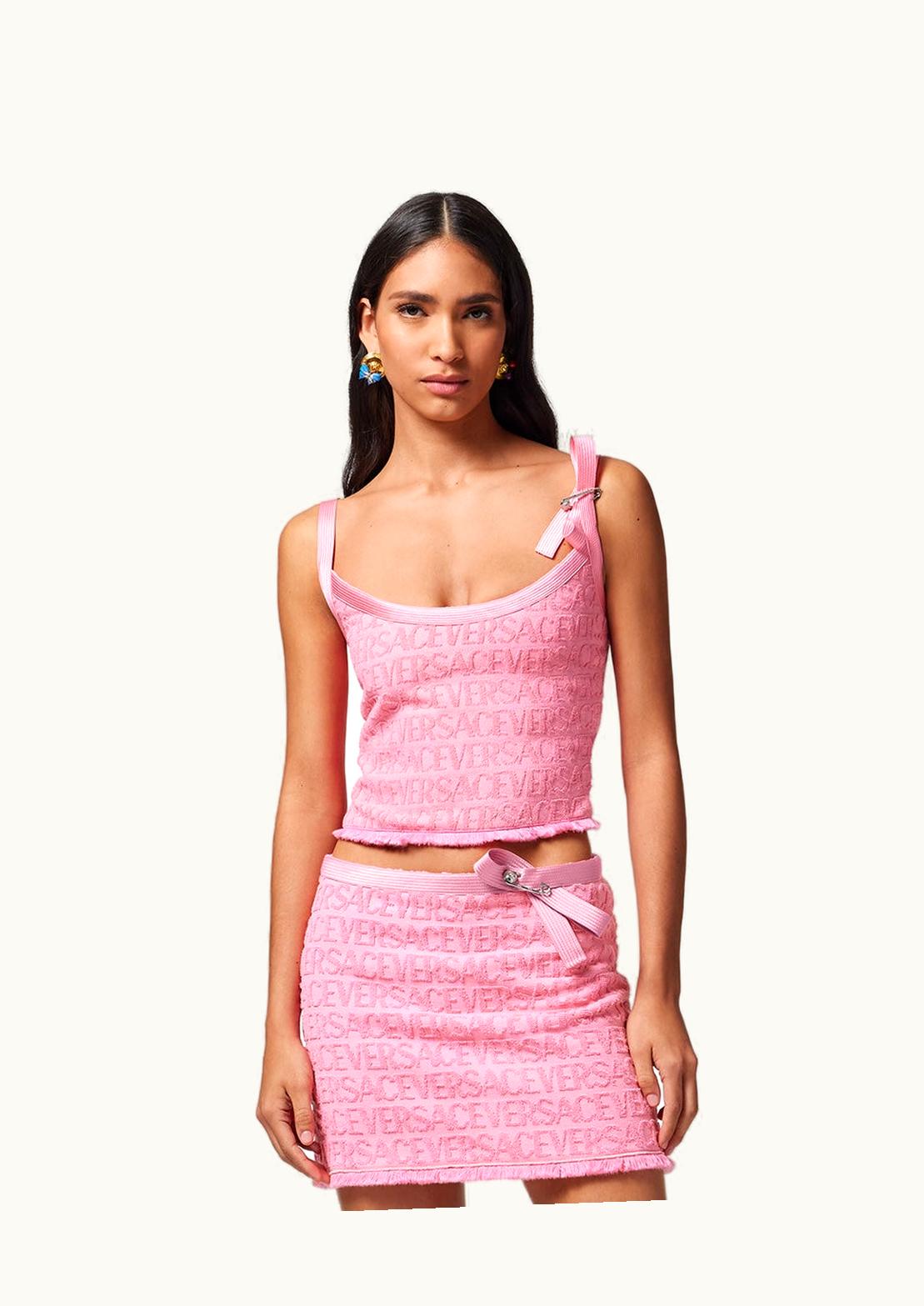 Versace Versace Allover Safety Pin Towel Top Pink