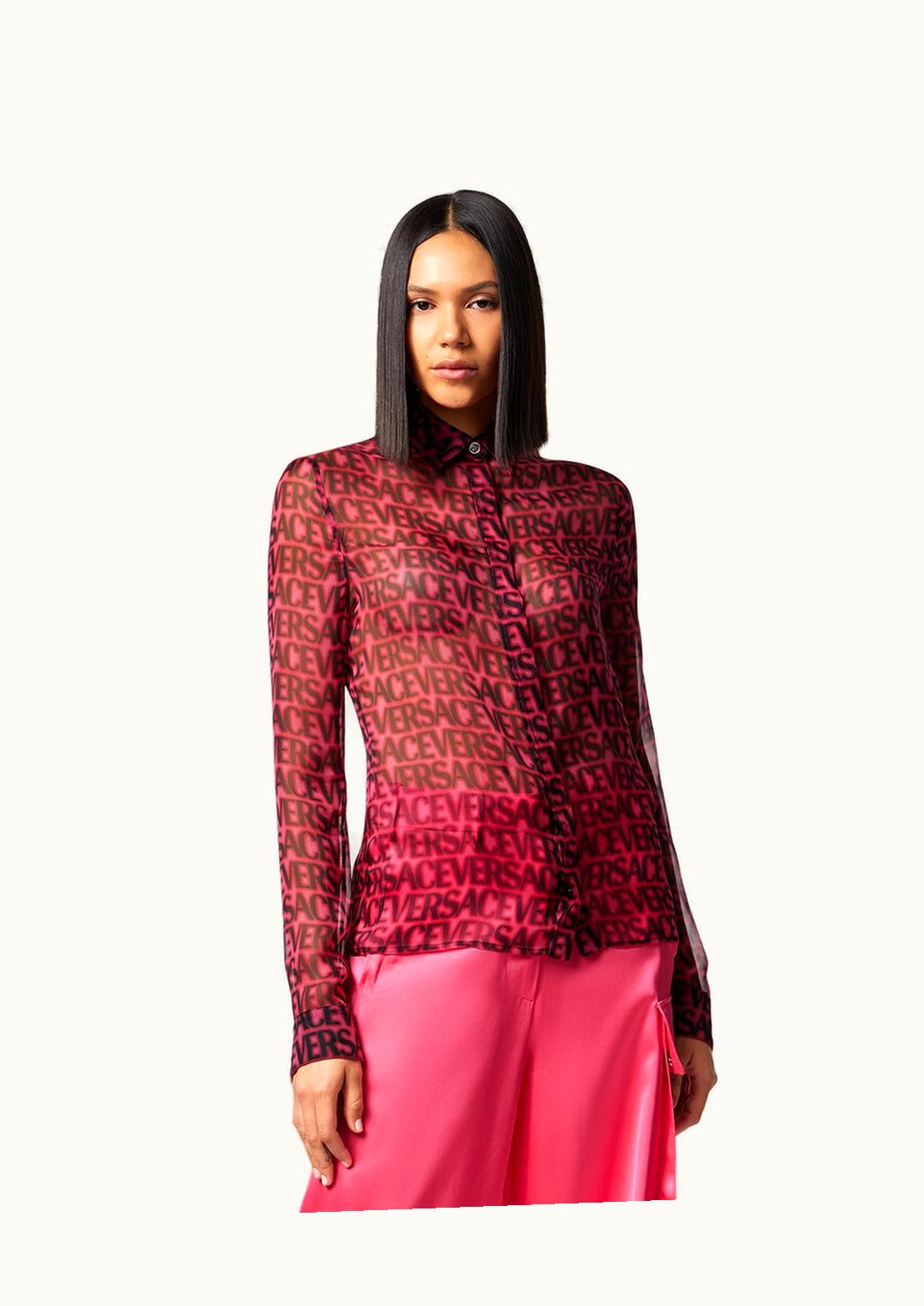 Versace Versace Allover Sheer Silk Shirt Print