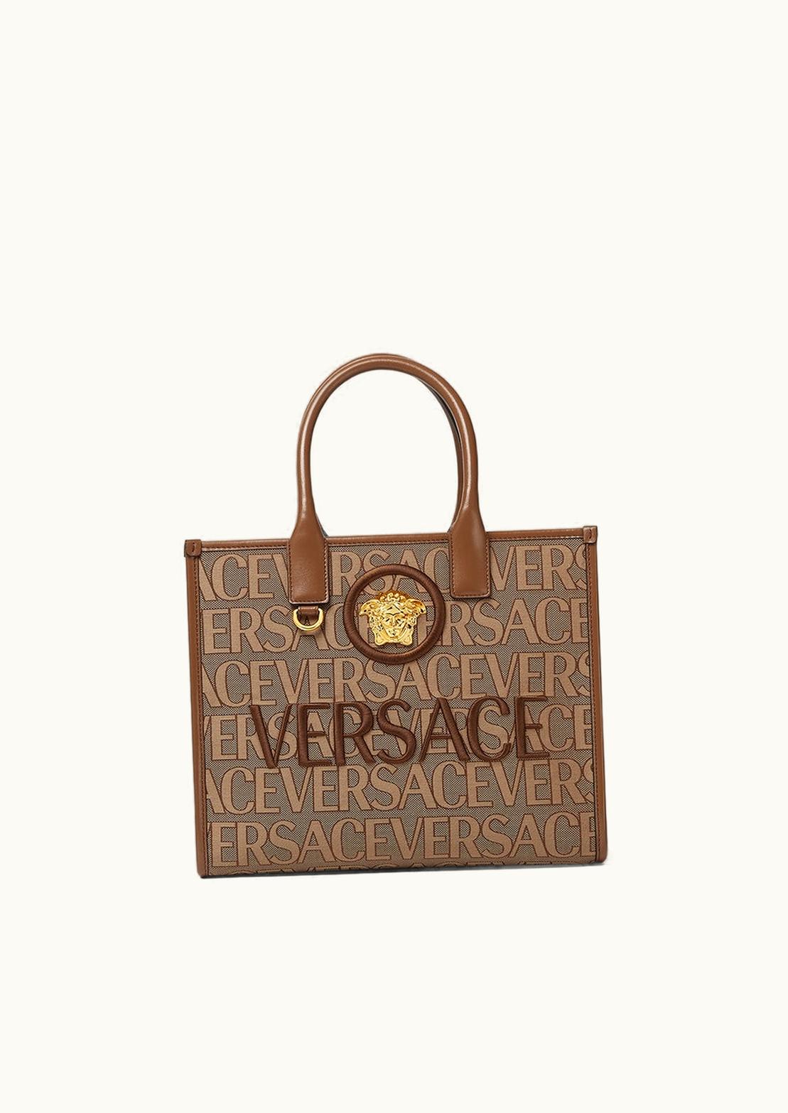 Versace Versace Allover Small Tote Bag Brown