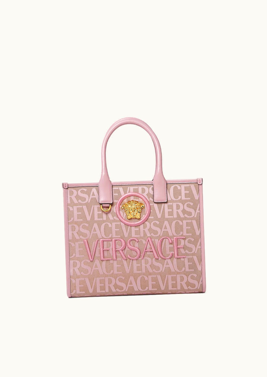 Versace Versace Allover Small Tote Bag Pink, Print