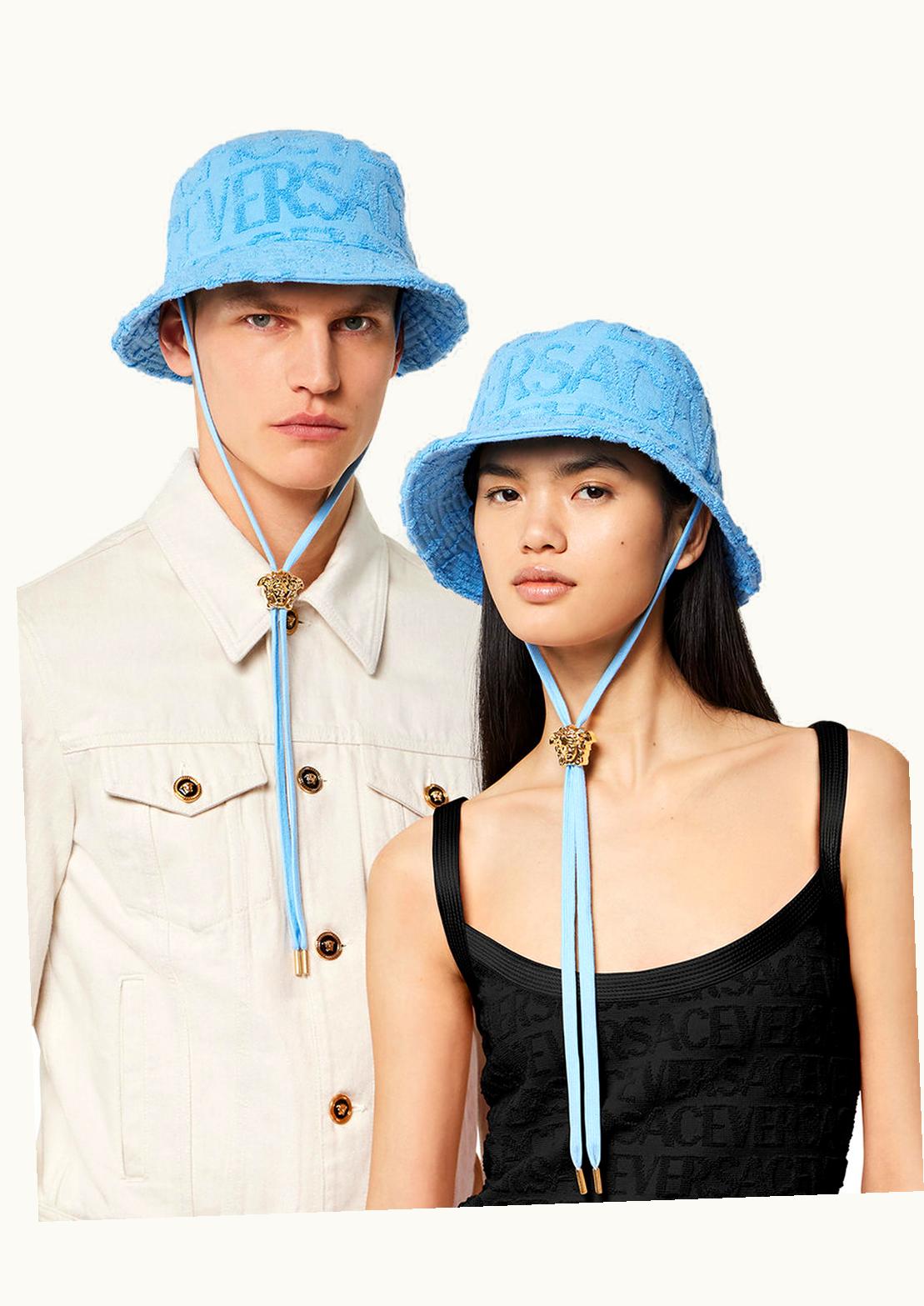 Versace Versace Allover Towel Bucket Hat Blue