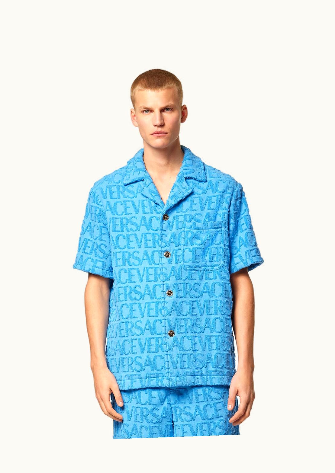 Versace Versace Allover Towel Overshirt Blue