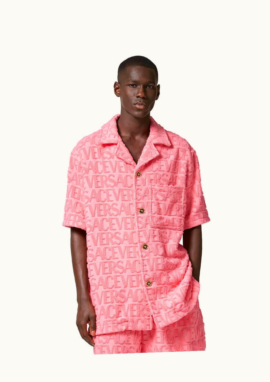 Versace Versace Allover Medusa Terry Towel Overshirt Pink