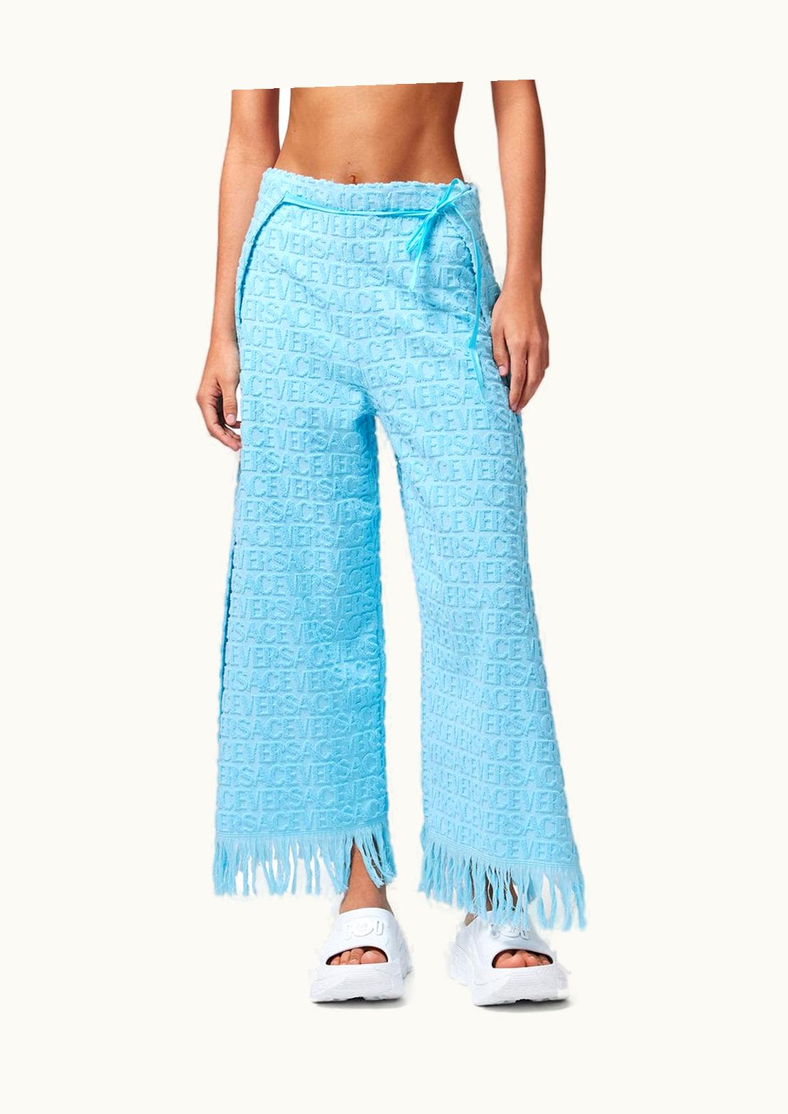 Versace Versace Allover Towel Pareo Trousers Blue