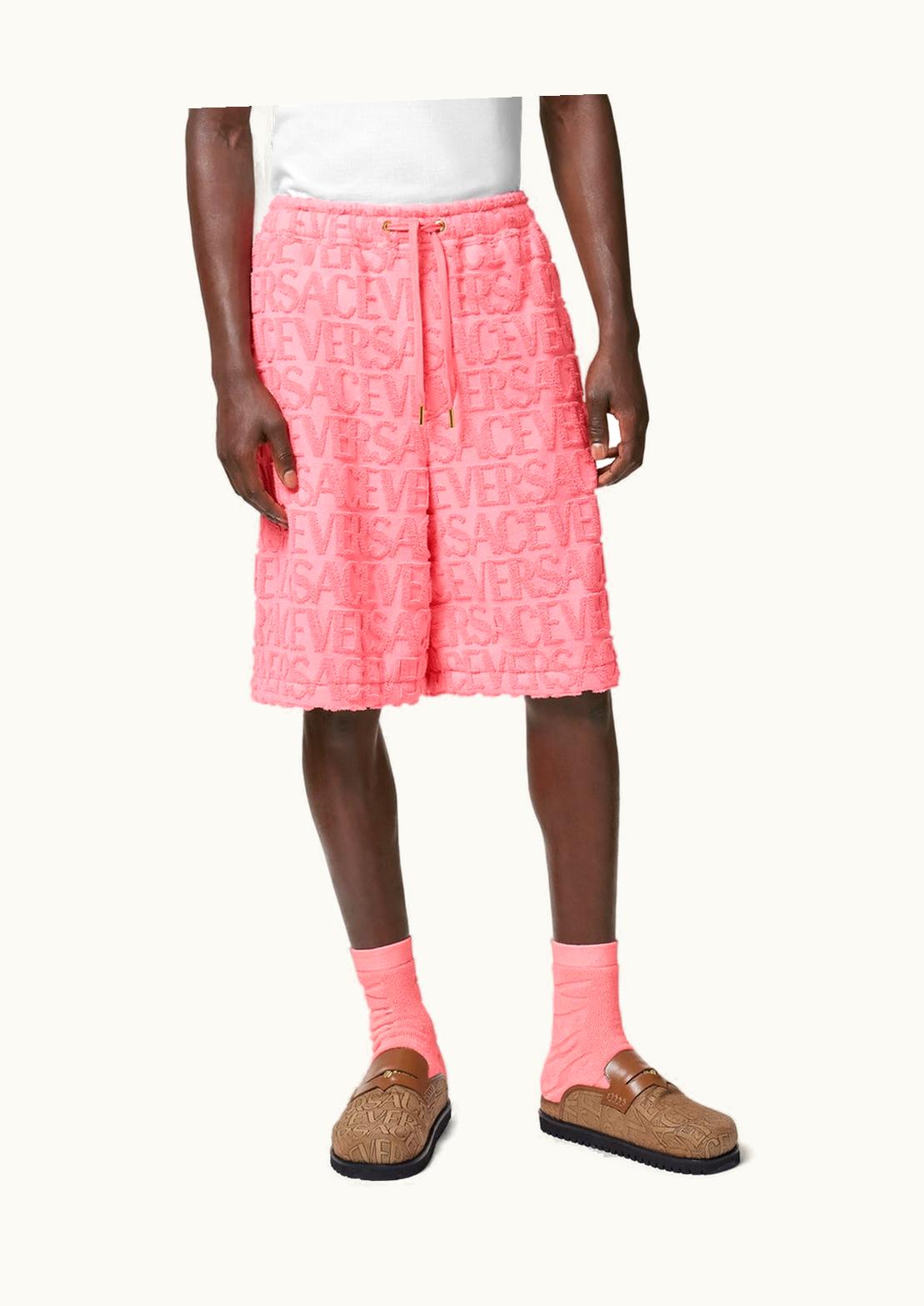 Versace Versace Allover Towel Shorts Pink