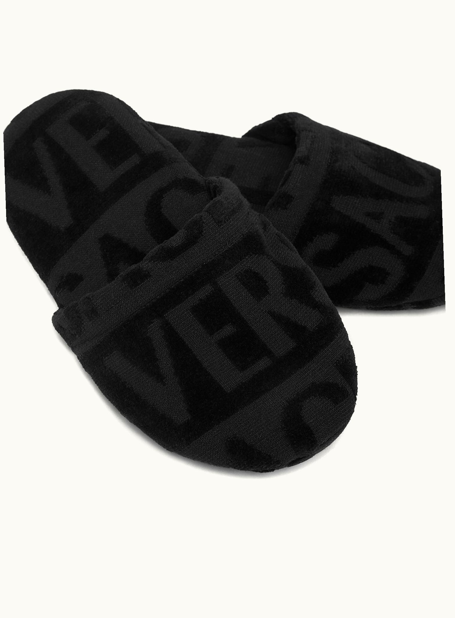 Versace Versace Allover Towel Slippers Black