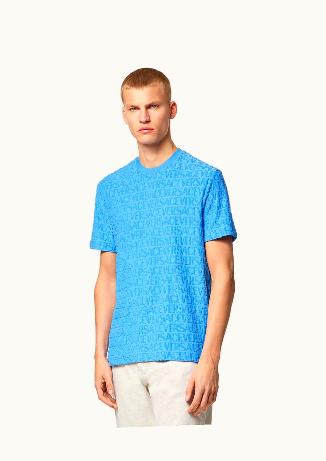 Versace Versace Allover Towel T-Shirt Blue