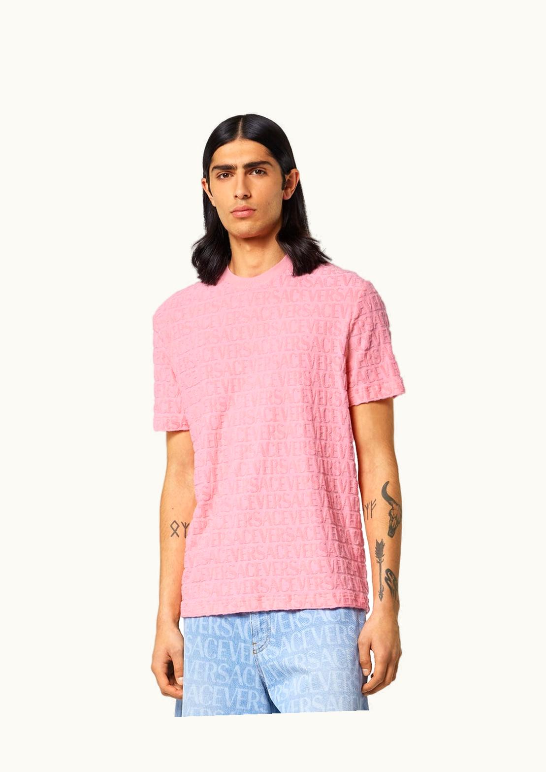 Versace Versace Allover Towel T-Shirt Pink