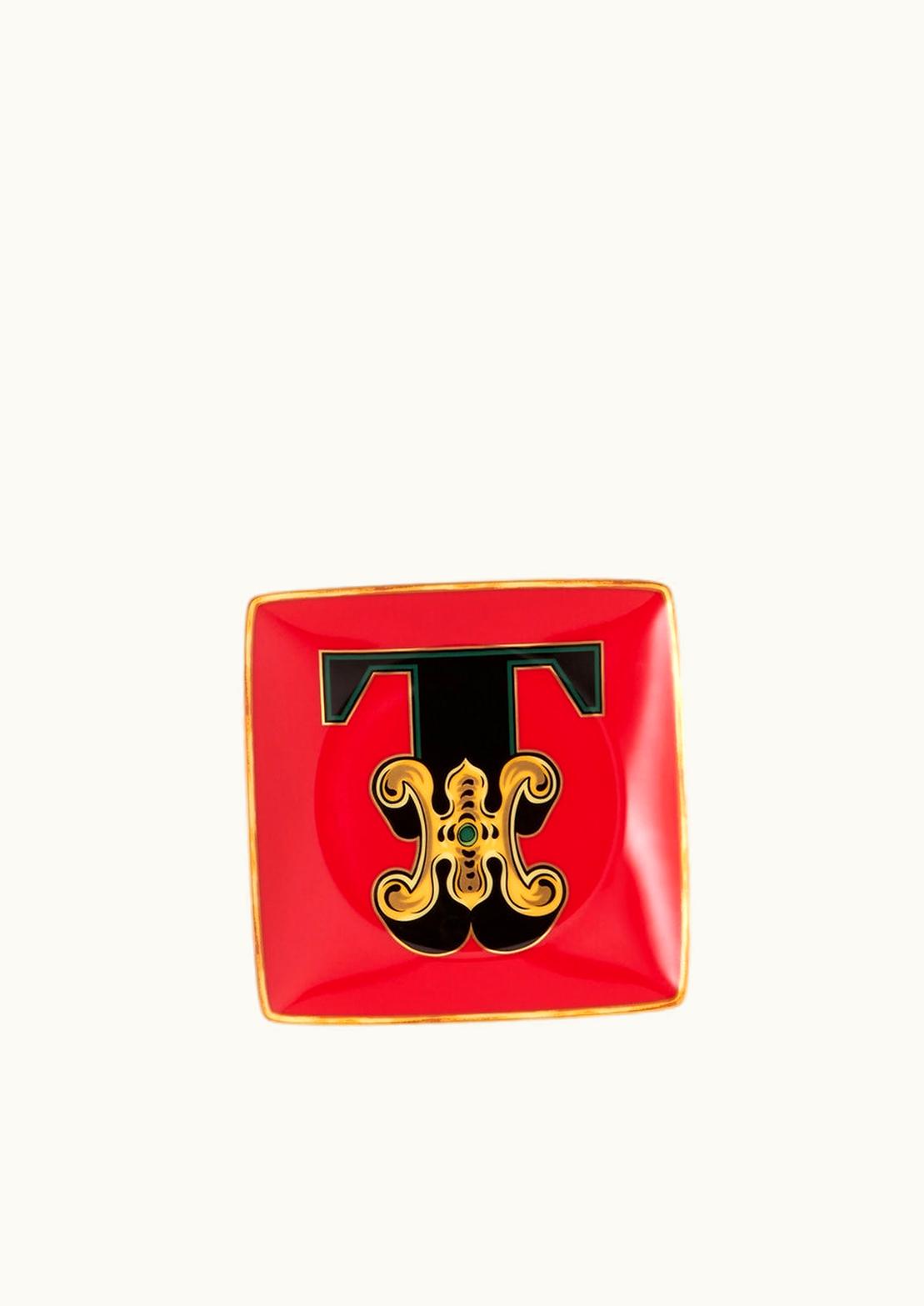 Versace Versace Alphabet T Square Plate 12 CM Print