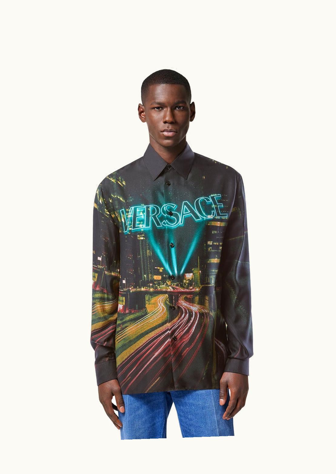 Versace Versace City Lights Silk Shirt Print