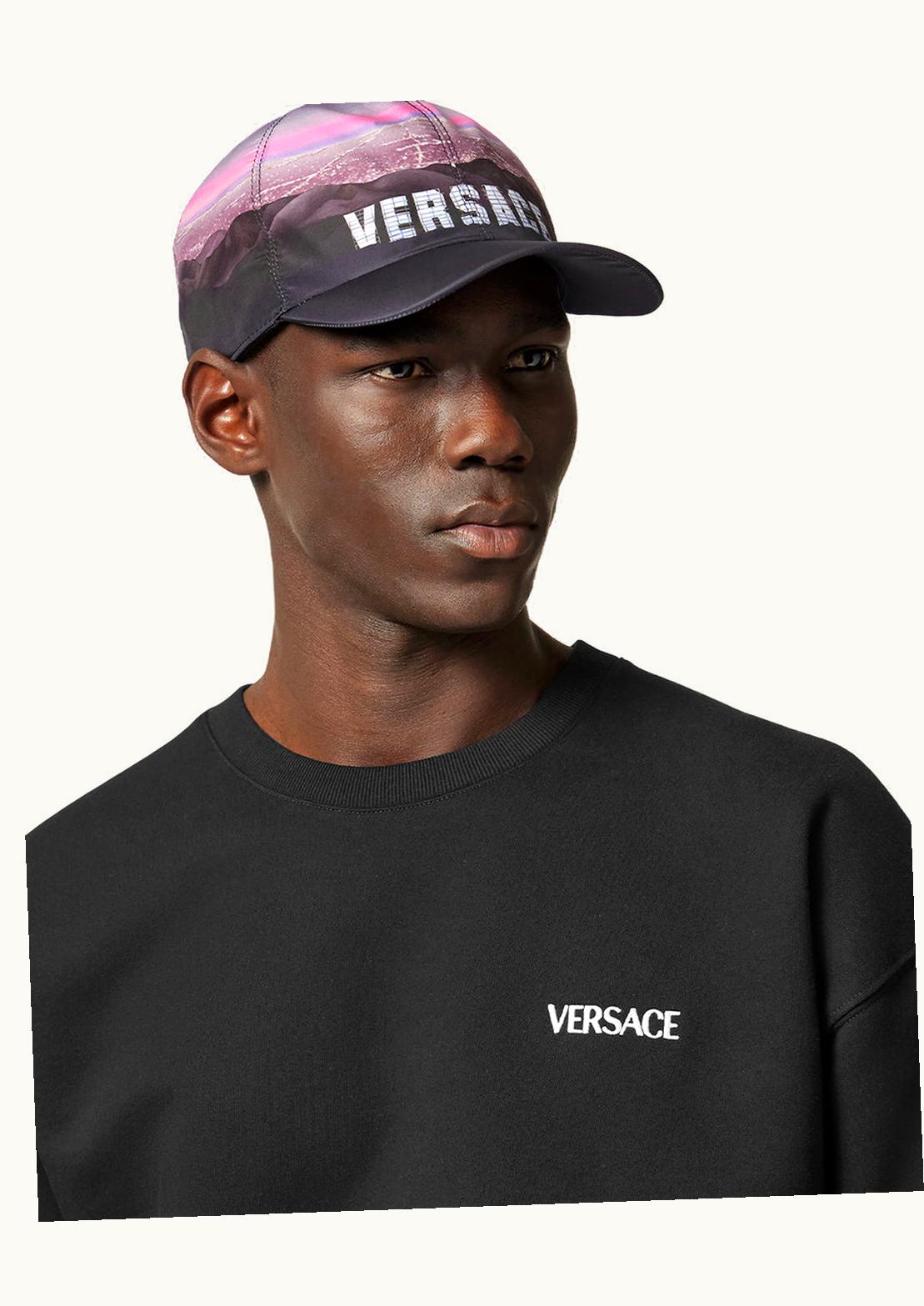 Versace Versace Hills Curved Brim Baseball Cap Print Black