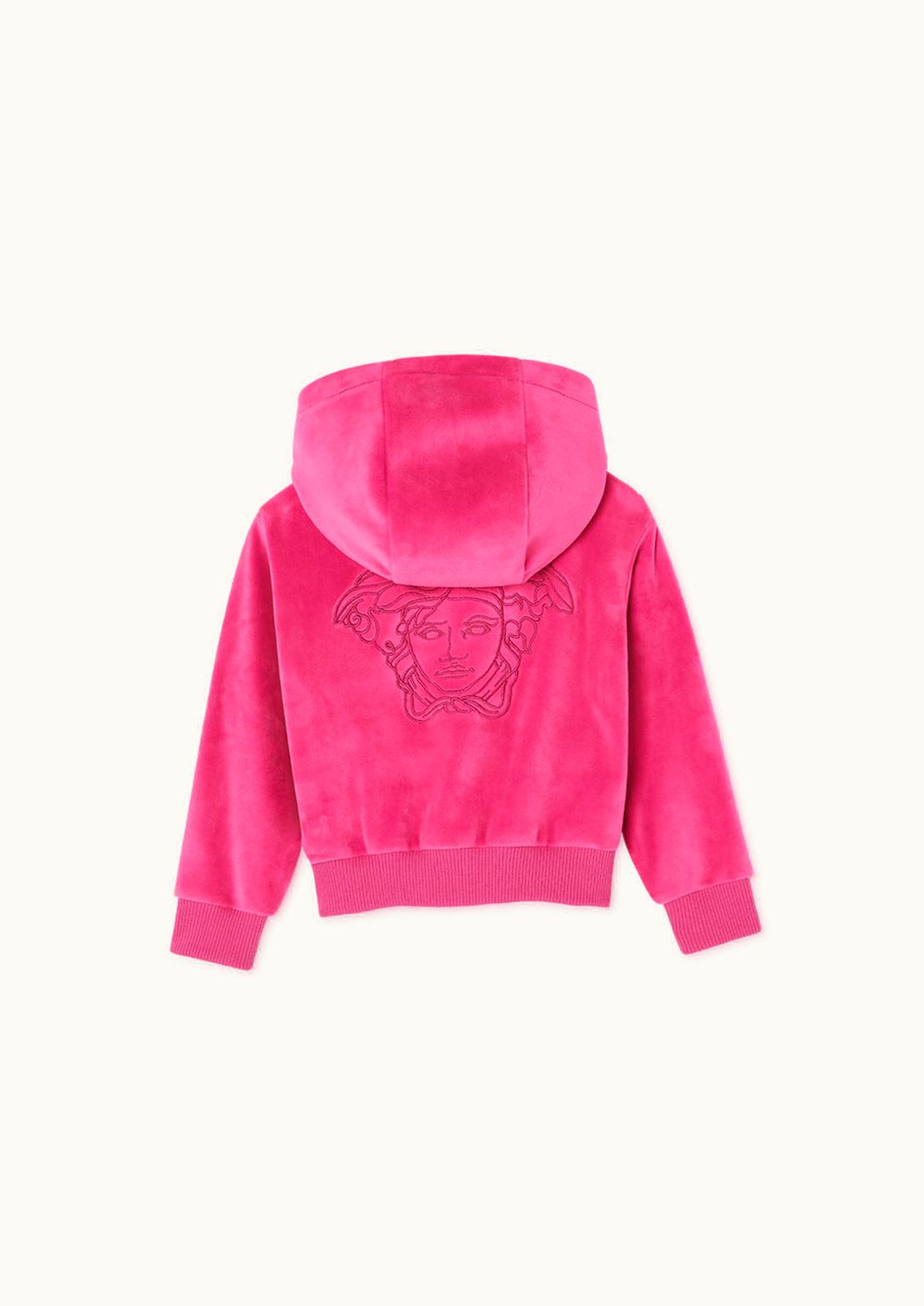 Versace Versace Logo Baby Velvet Hoodie Pink