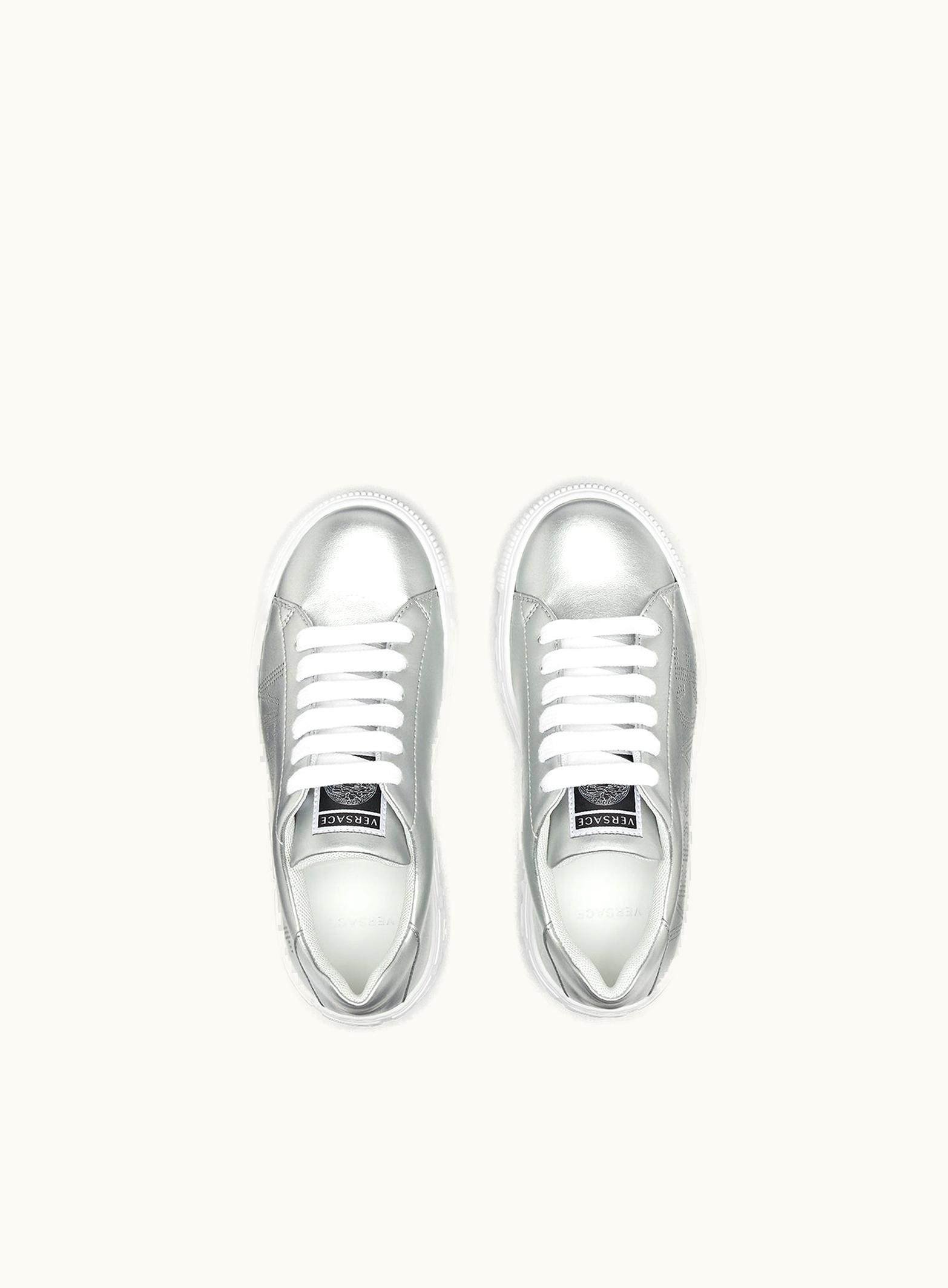 Versace Versace Logo Greca Kids Trainers Silver