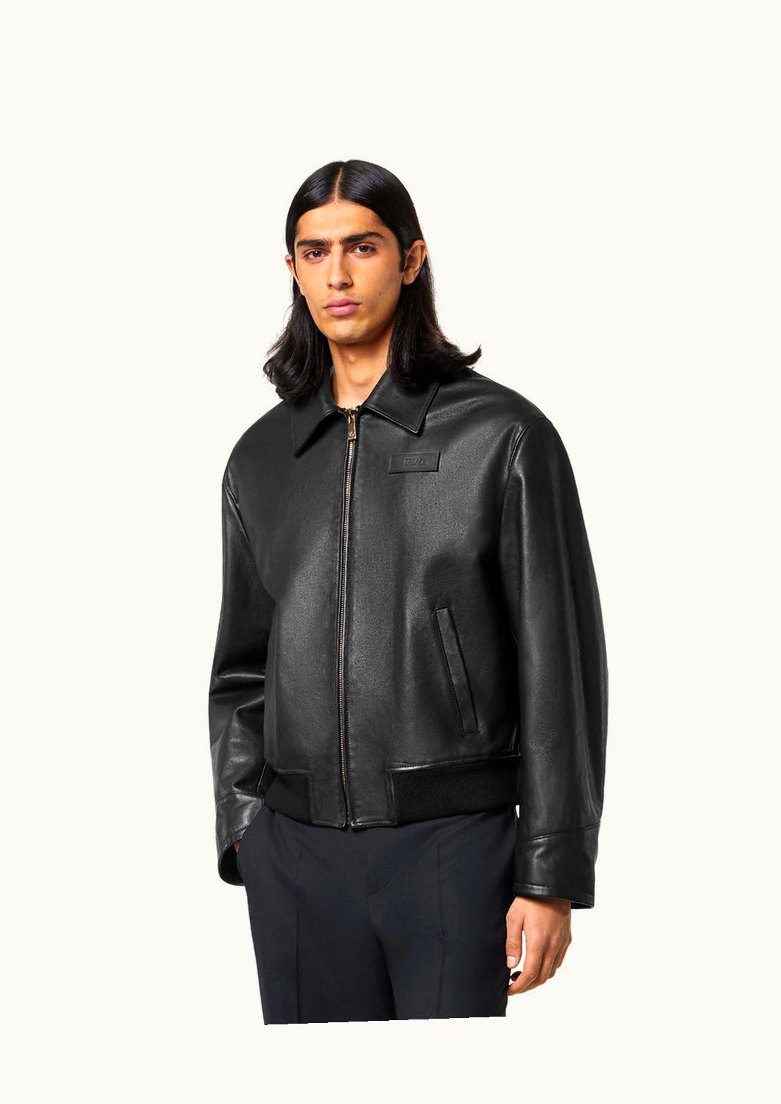 Versace Versace Roar Leather Blouson Jacket Black