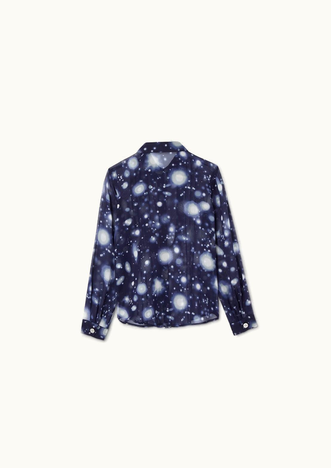 Versace Versace Solar System Kids Silk Shirt Blue