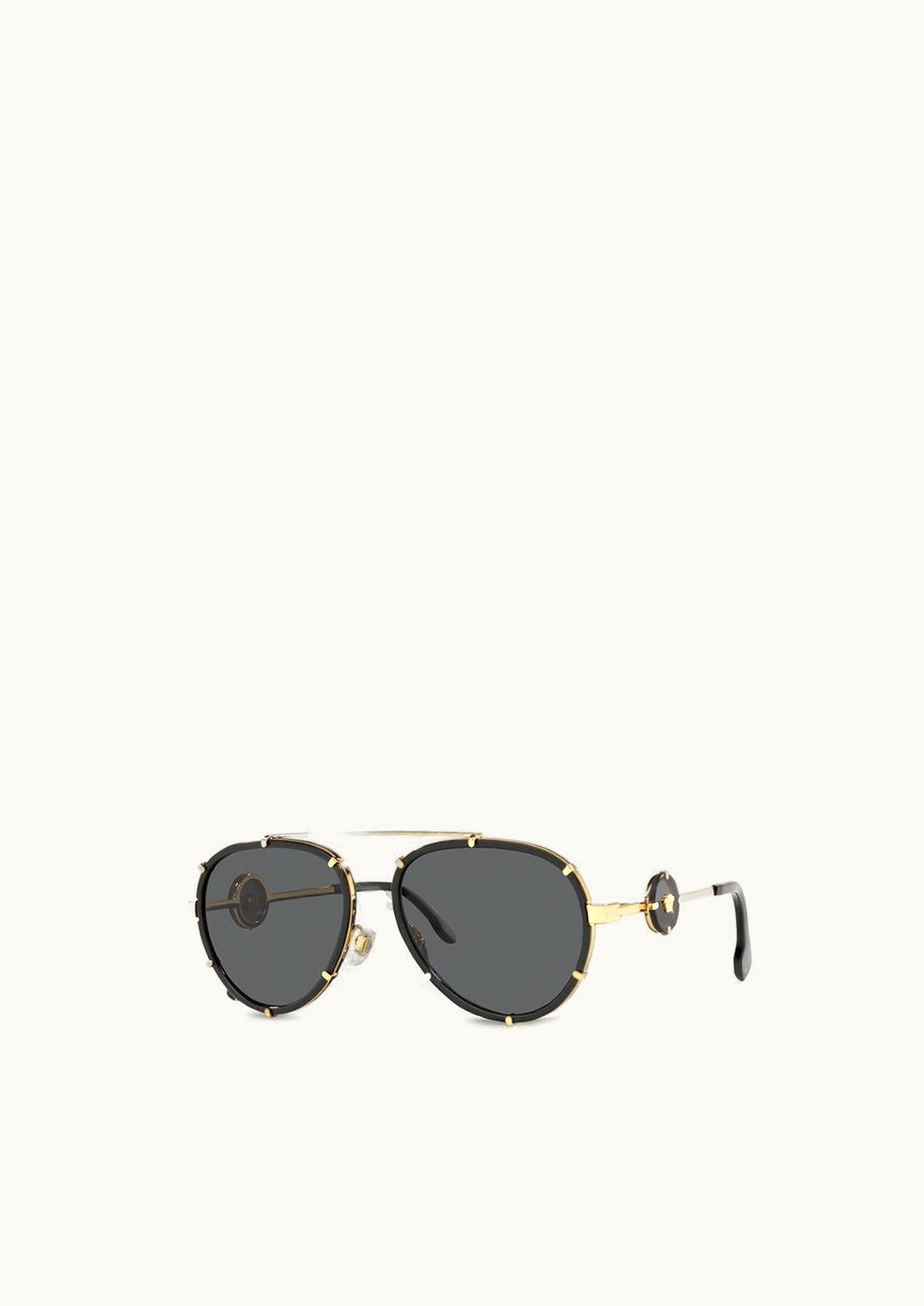 Versace Versace Vintage Icon Pilot Clip-On Sunglasses Black, Gold