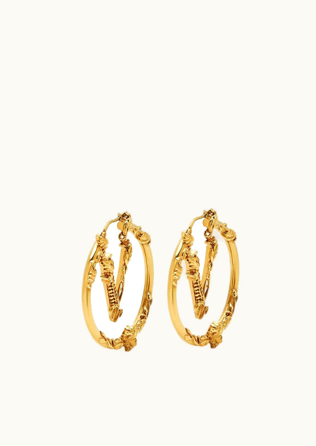 Versace Versace Virtus Hoop Earrings Gold