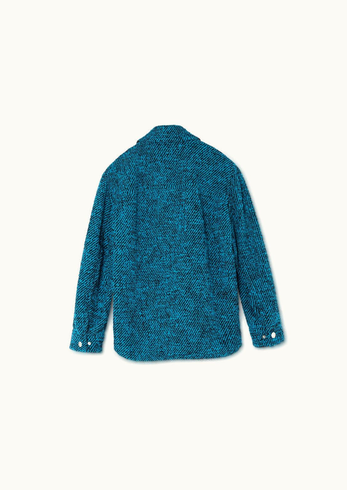 Versace Versace Wool Bouclé Blouson Jacket Blue