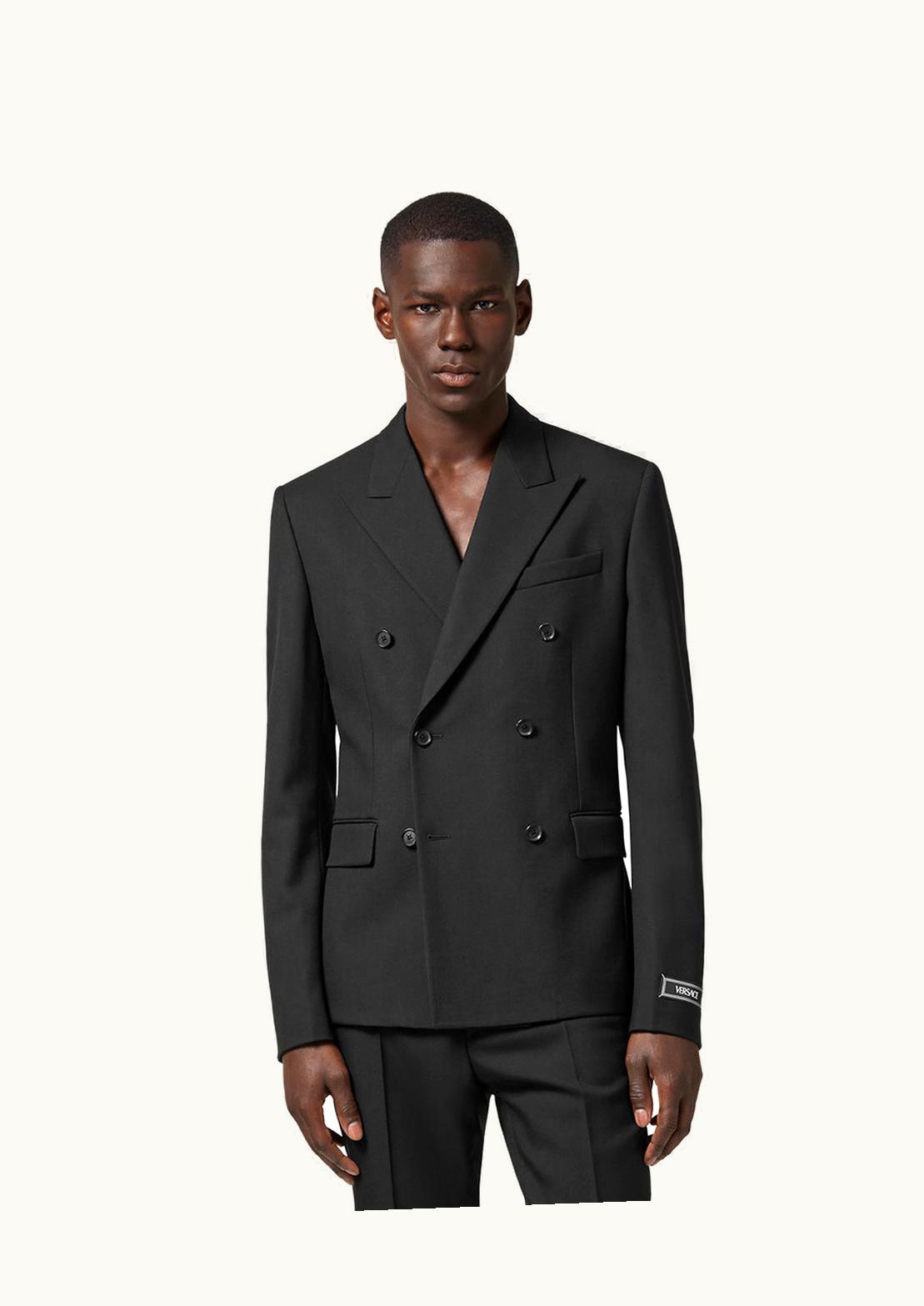 Versace Versace Wool Double-Breasted Blazer Black