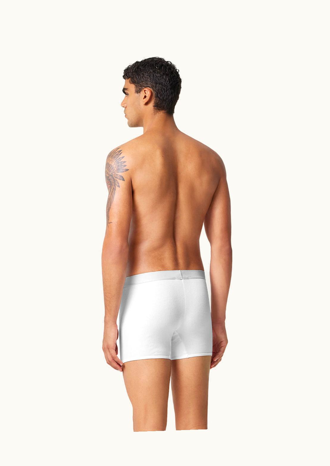 Versace 90s Versace Logo Ribbed Long Trunks White