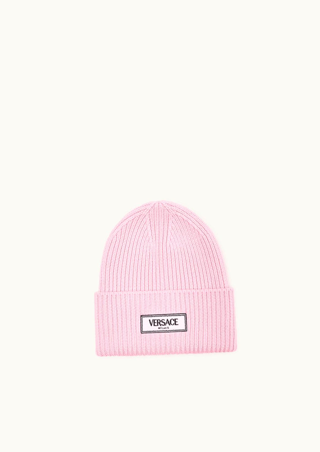 Versace Versace 90s Vintage Logo Knit Beanie Pink