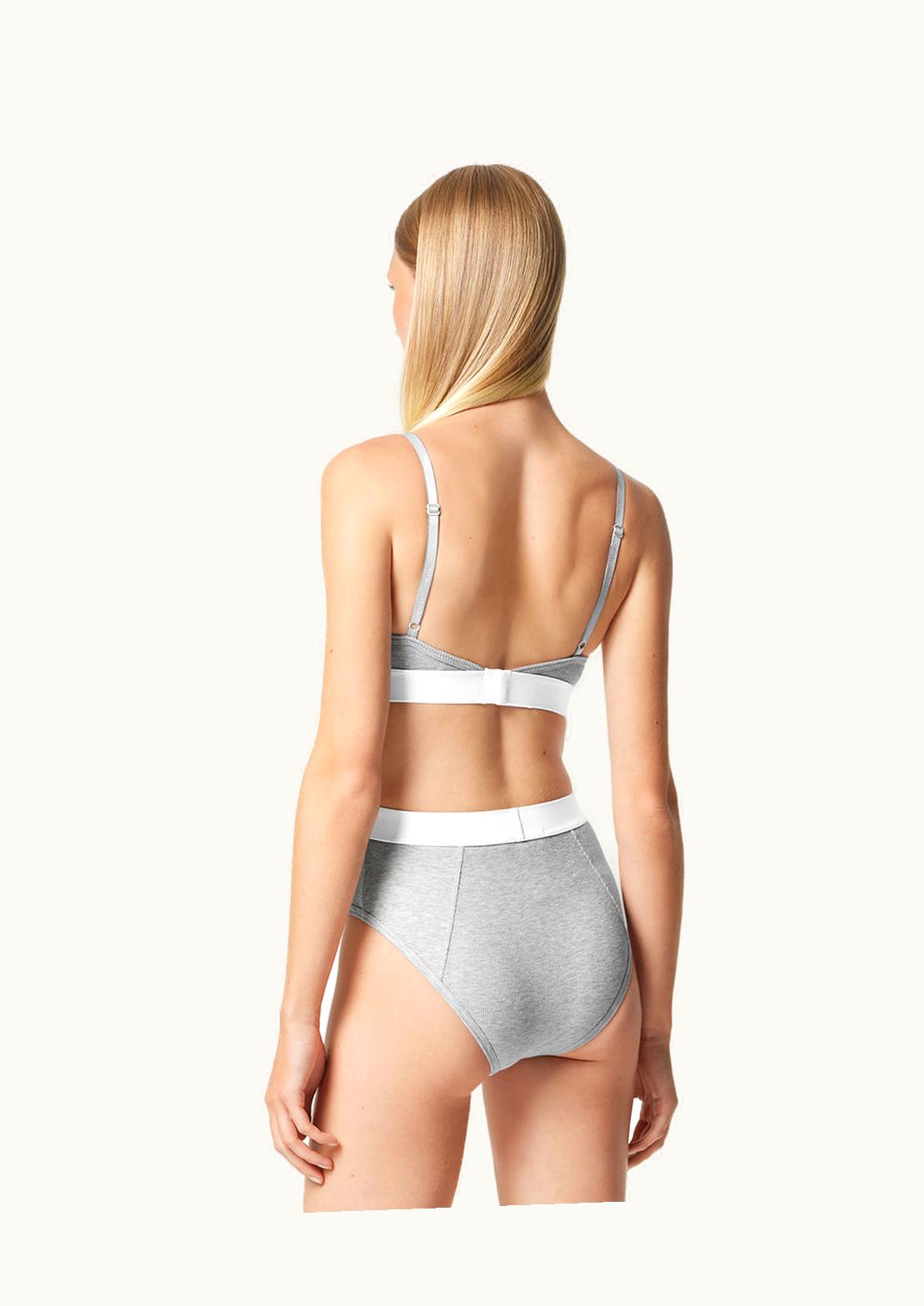 Versace Versace 90s Vintage Logo Ribbed Briefs Gray