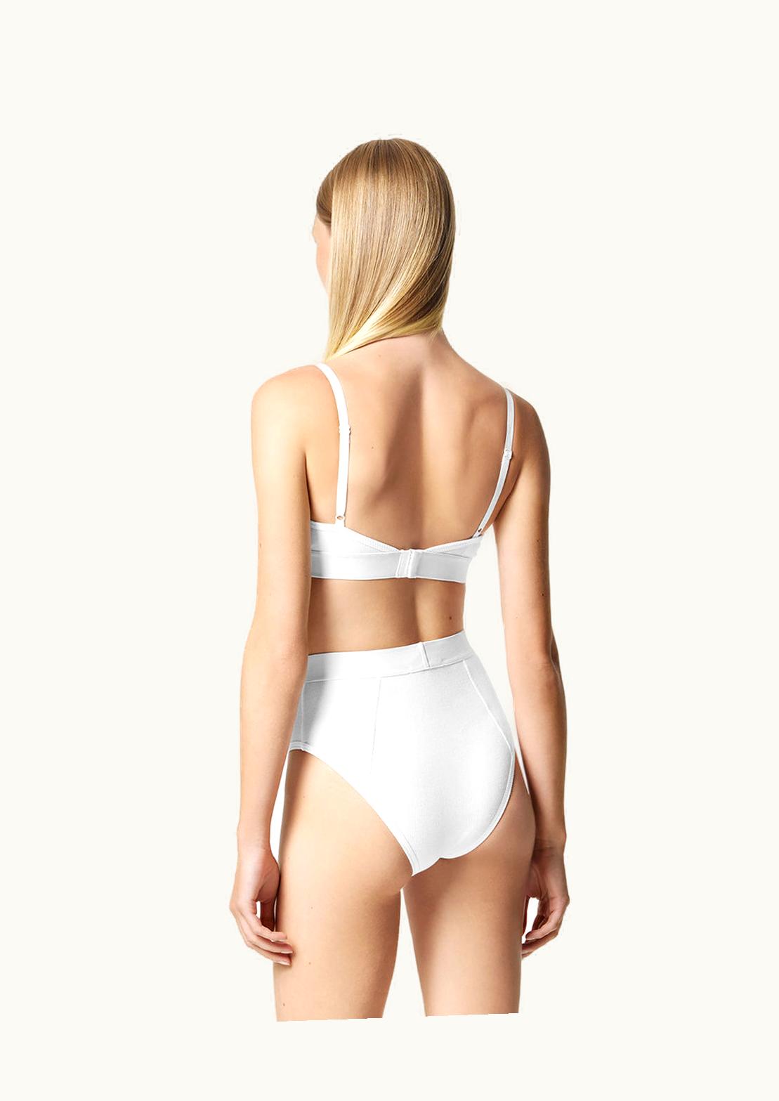 Versace Versace 90s Vintage Logo Ribbed High-Waist Briefs White