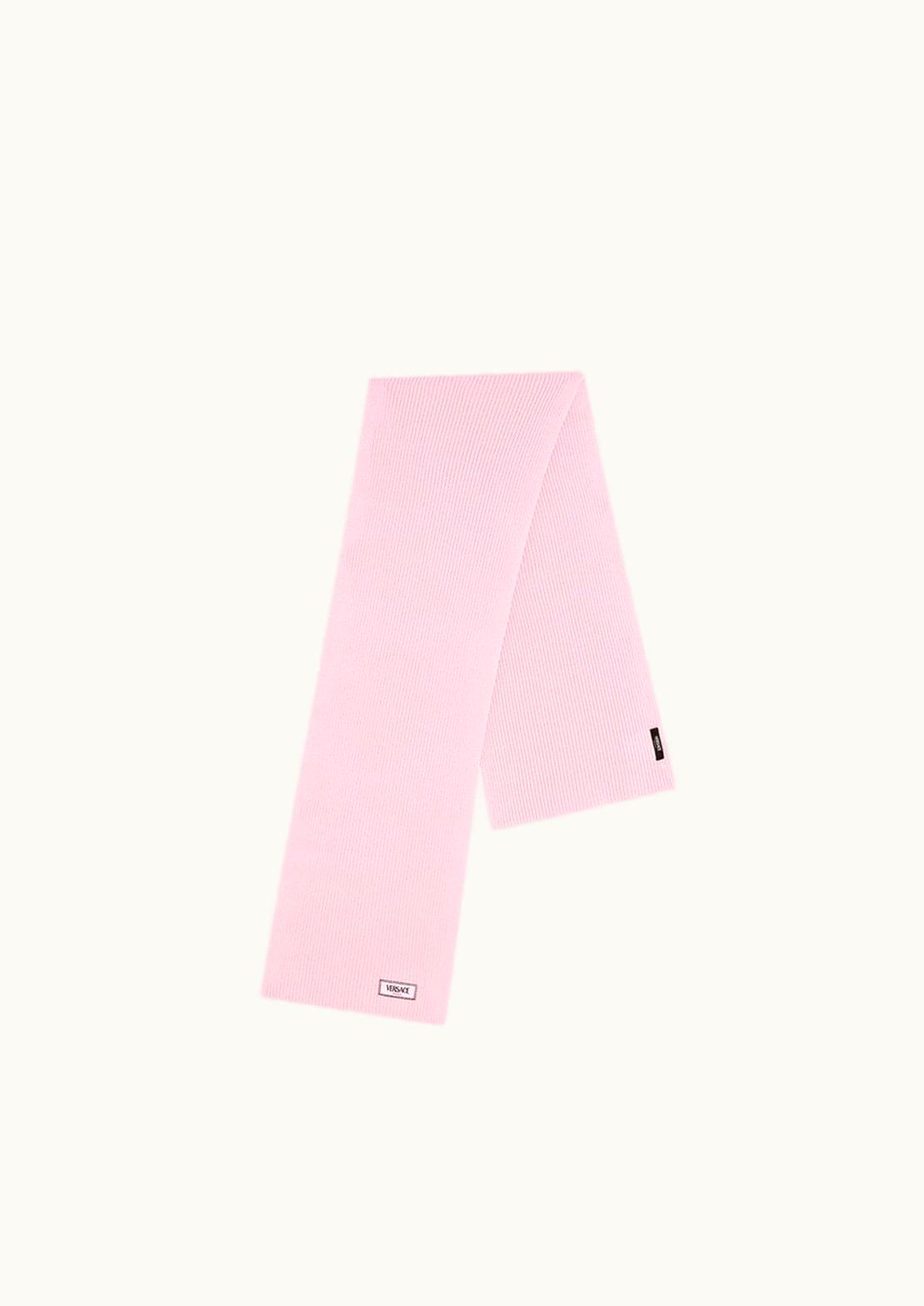 Versace Versace 90s Vintage Logo Ribbed Knit Scarf Pink