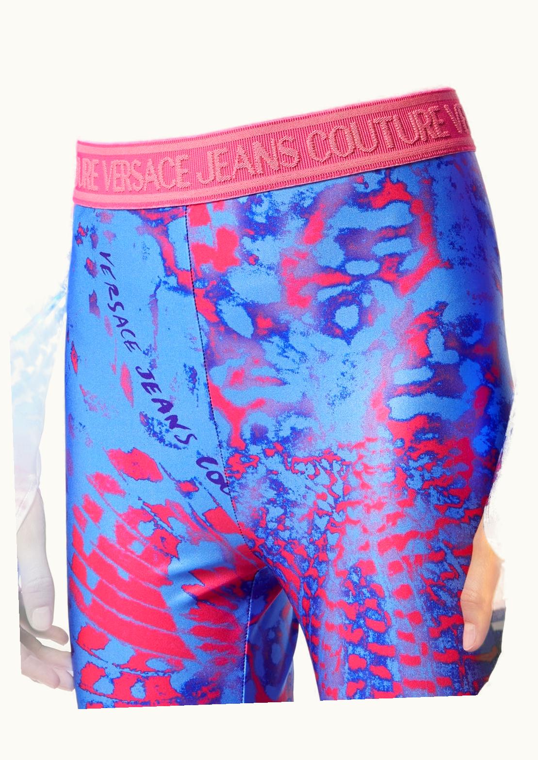 Versace Versace Animalier Leggings Blue, Print