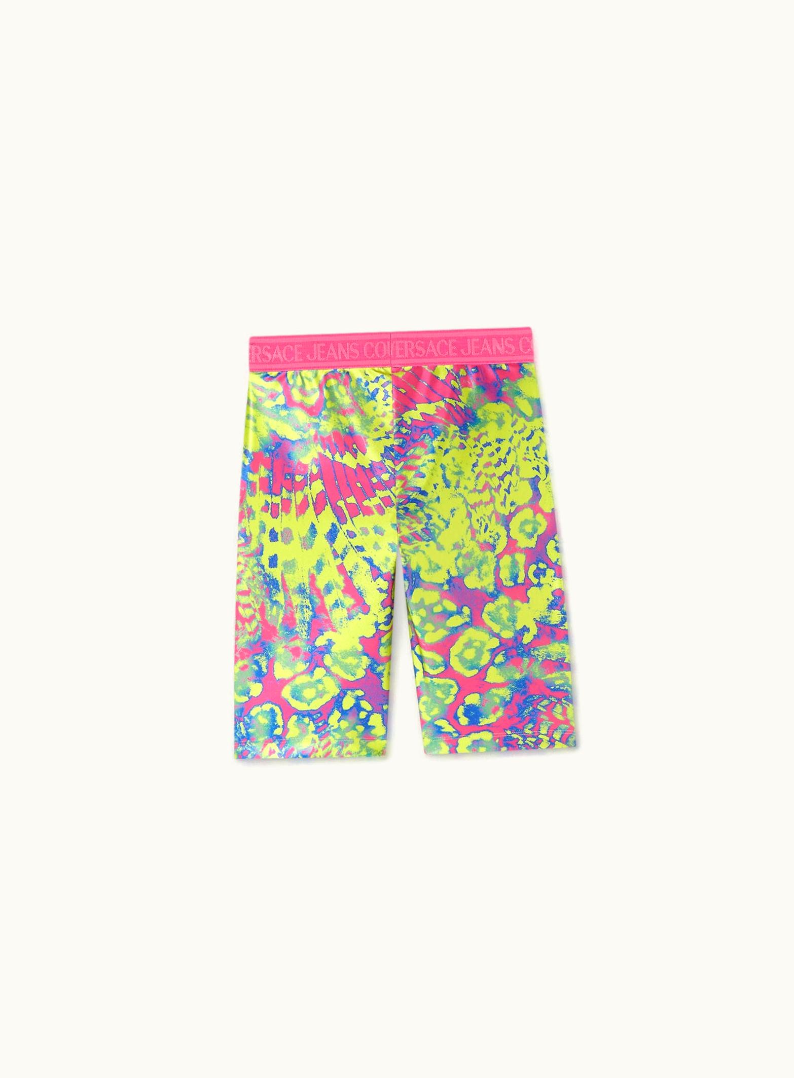 Versace Versace Animalier Logo Bicycle Shorts Green, Pink